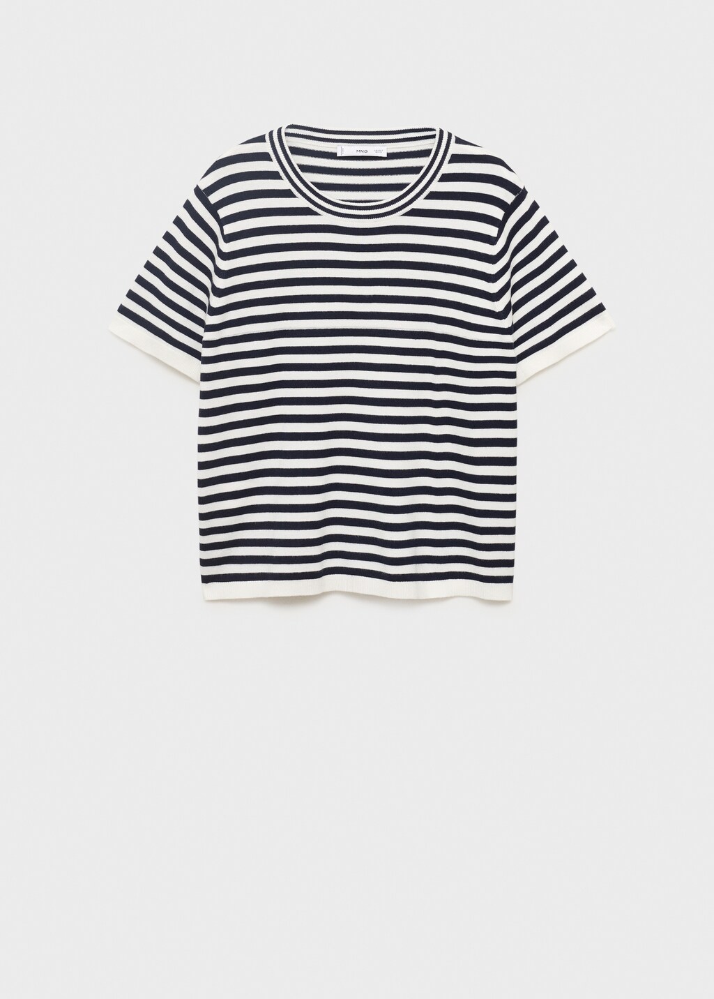 Mango Striped short-sleeved sweater