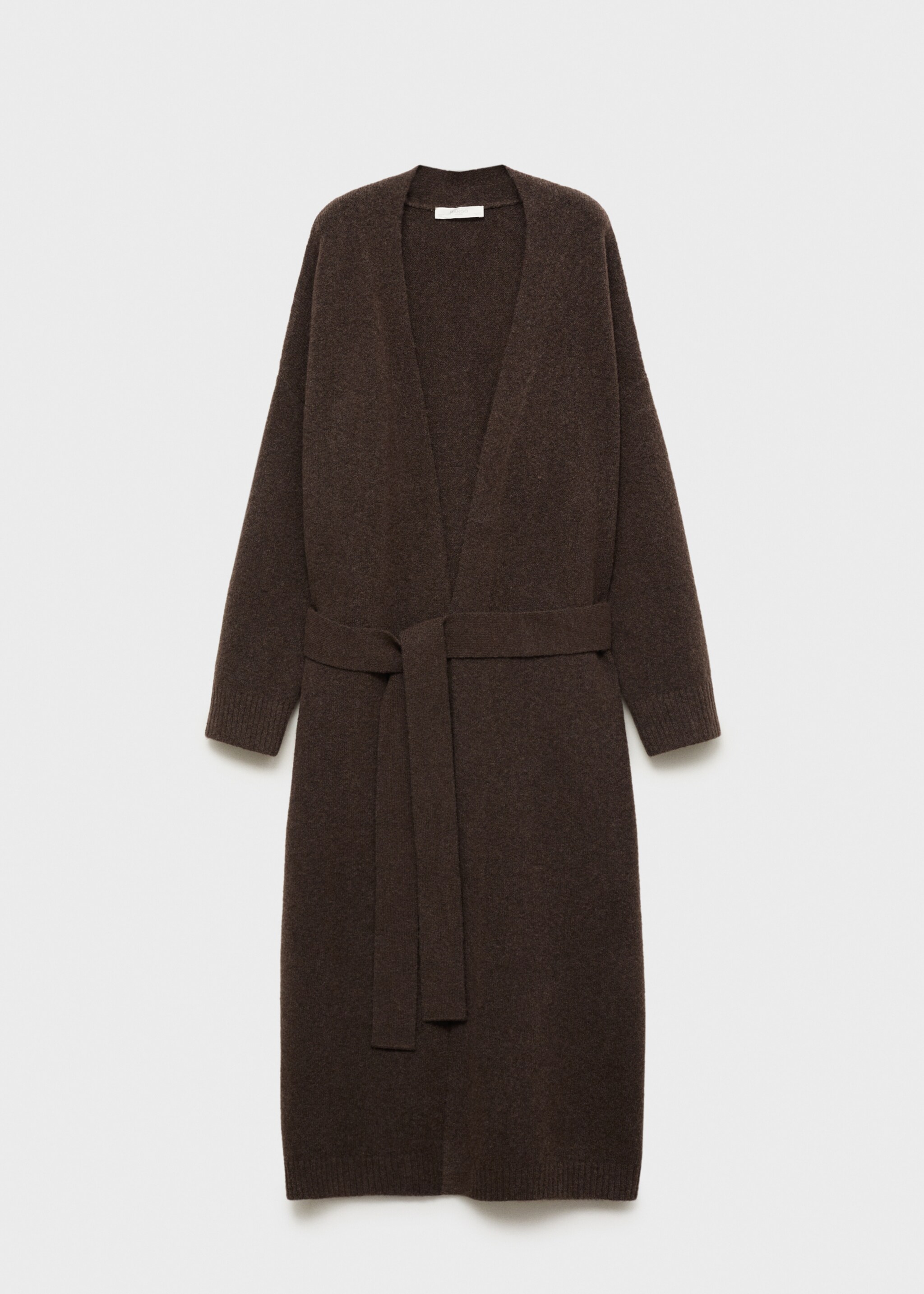 Knitted long dressing gown - Article without model, Chocolate. Ref: 17034102-00.