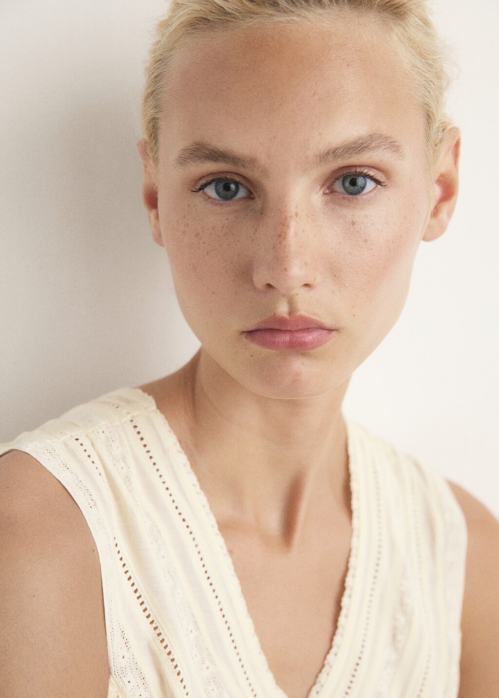 Cotton lace nightdress with drawstring