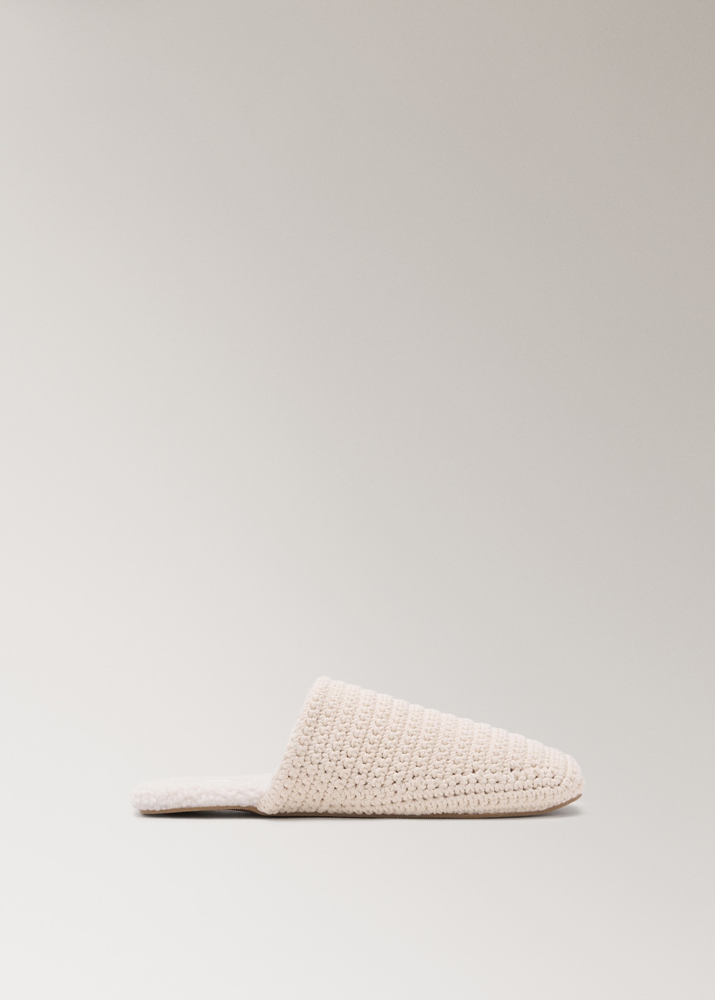 Crochet mule slippers with shearling lining - image 3