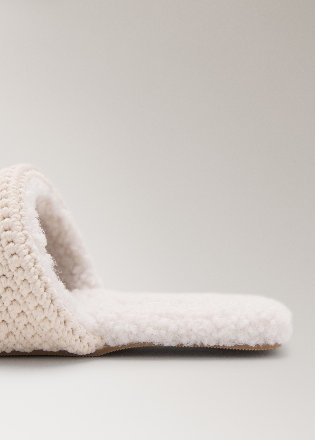 Crochet mule slippers with shearling lining - image 2