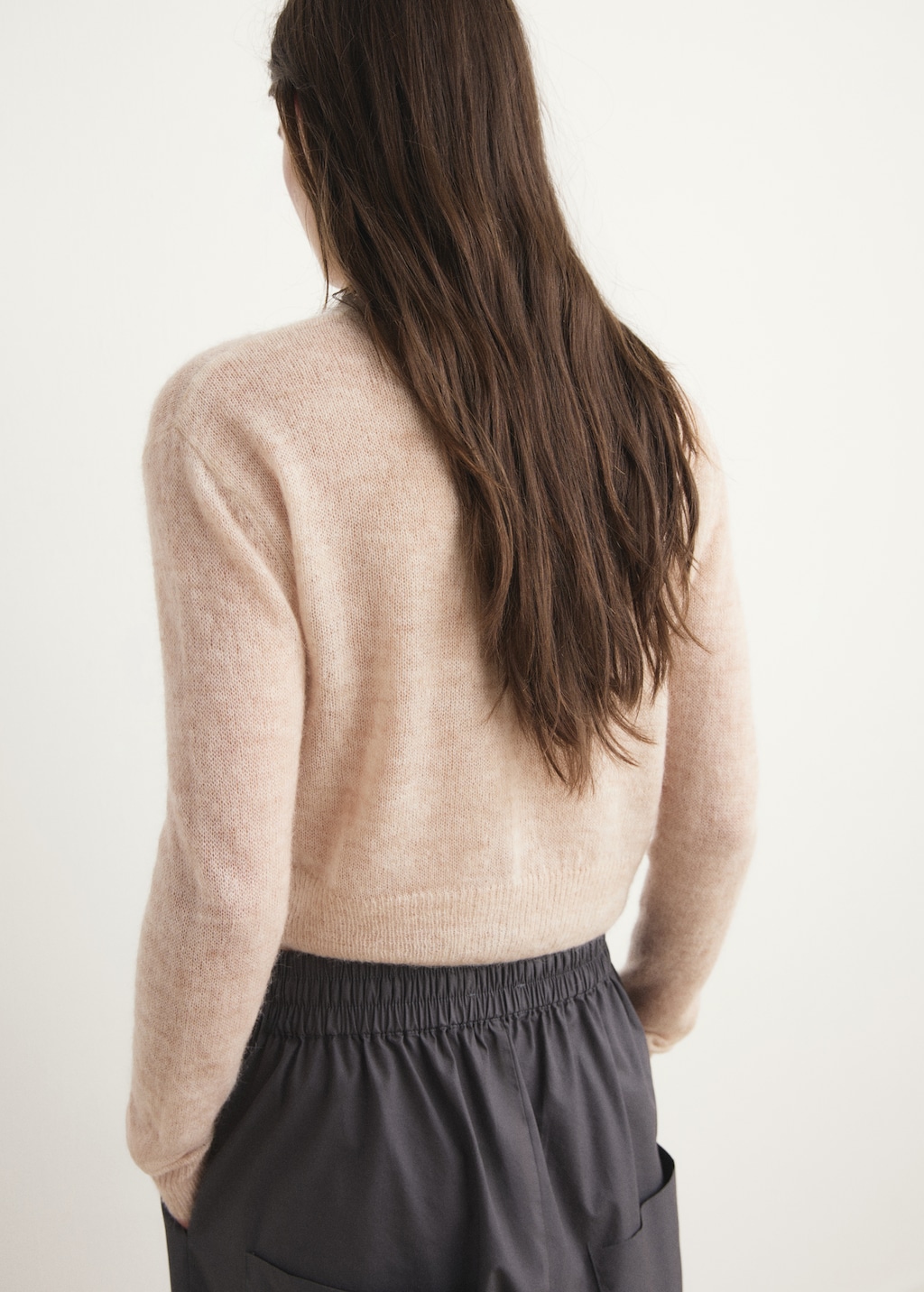 Short wool cardigan