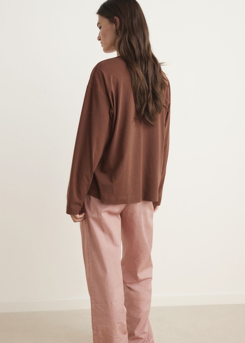 Cotton pajama t-shirt with sleeve detail
