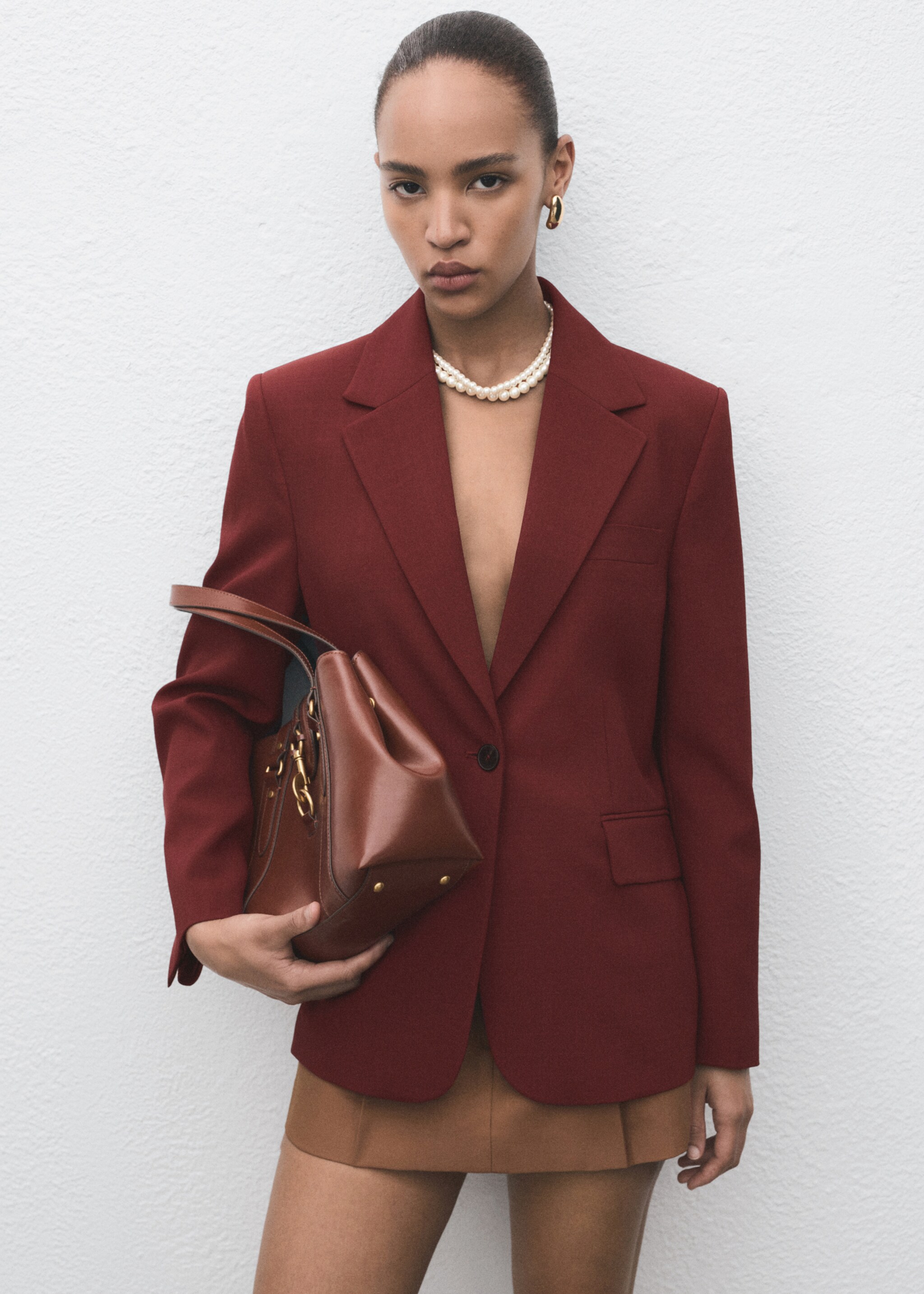 Straight-fit suit jacket - Medium plane, Dark Orange. Ref: 17034121-00.
