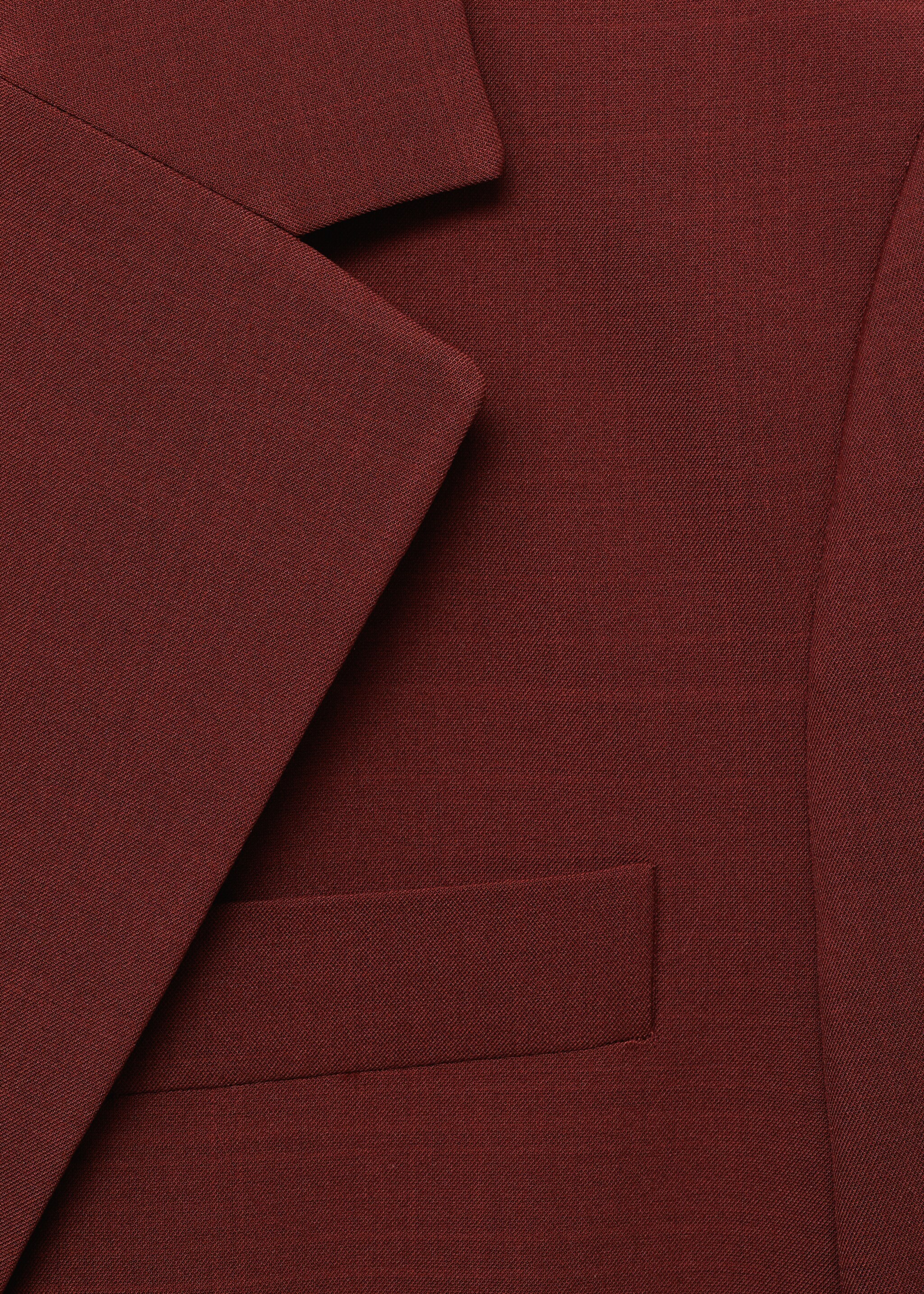 Straight-fit suit jacket - Details of the article 0, Dark Orange. Ref: 17034121-00.