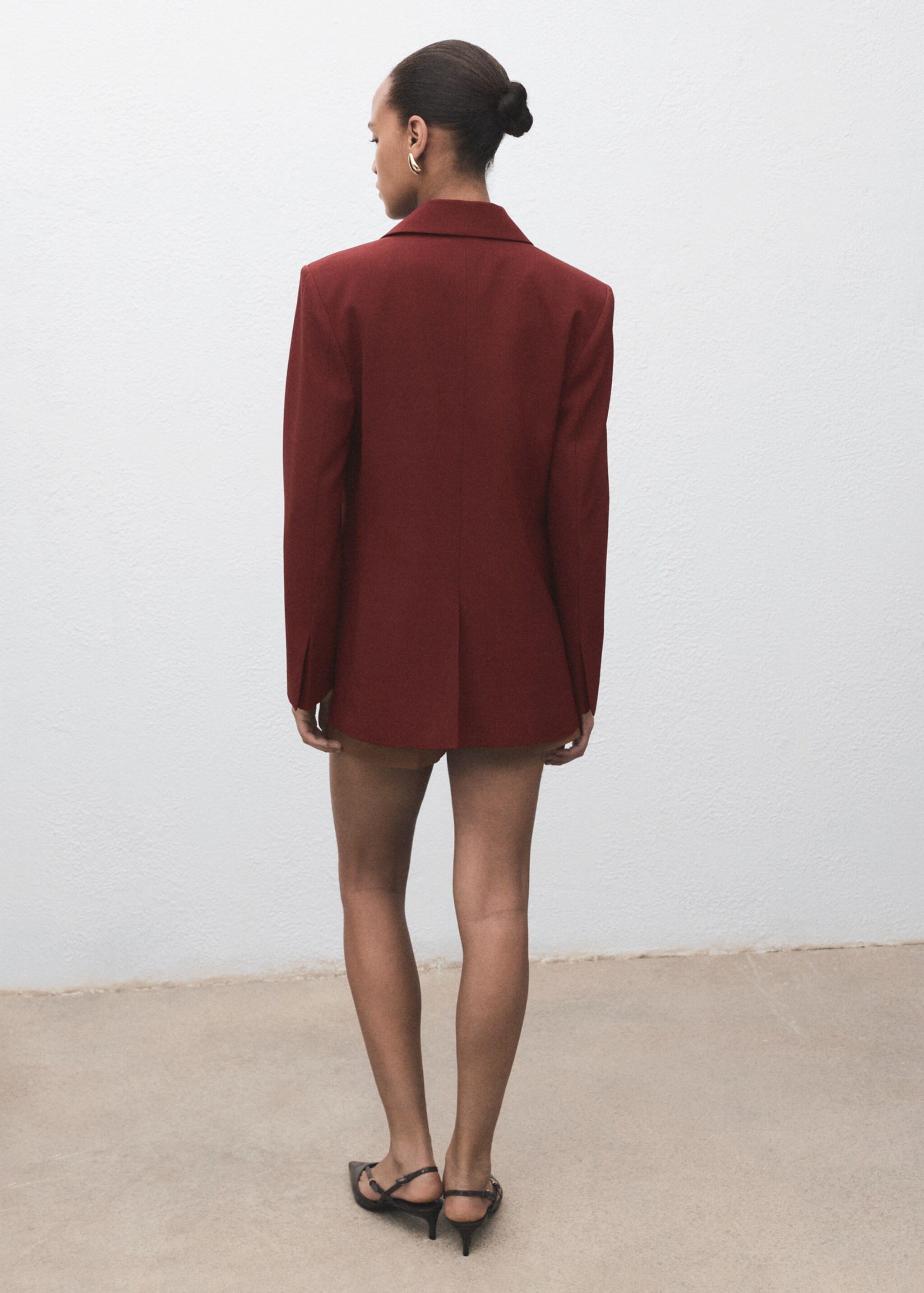 Straight-fit suit jacket - Reverse of the article, Dark Orange. Ref: 17034121-00.