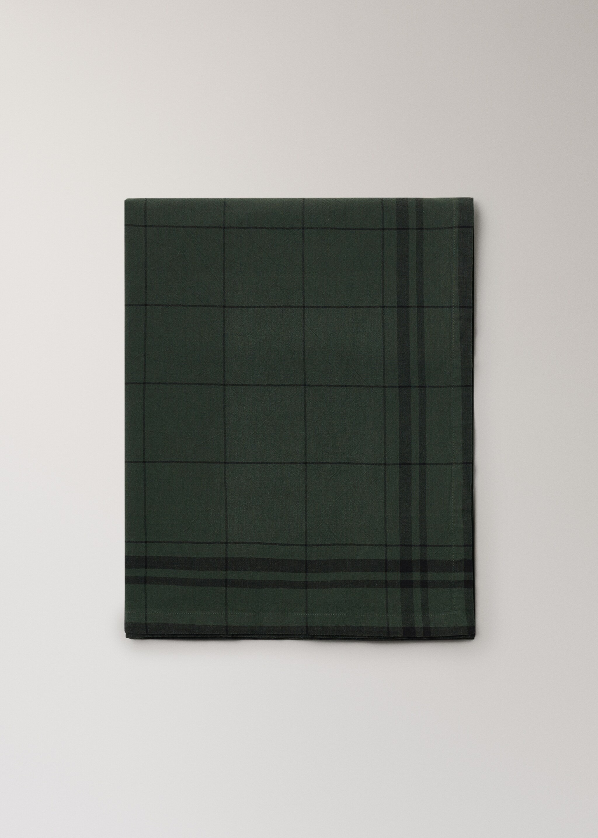 Overdyed cotton checked tablecloth for 2-4 diners - Article without model, Khaki. Ref: 17034126-00.
