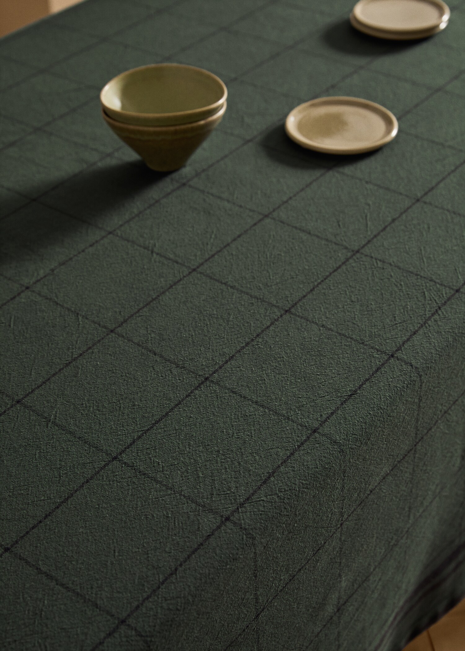 Überfärbter Baumwolltischdecke mit Karomuster für 2-4 Gäste - Detail des Artikels 7