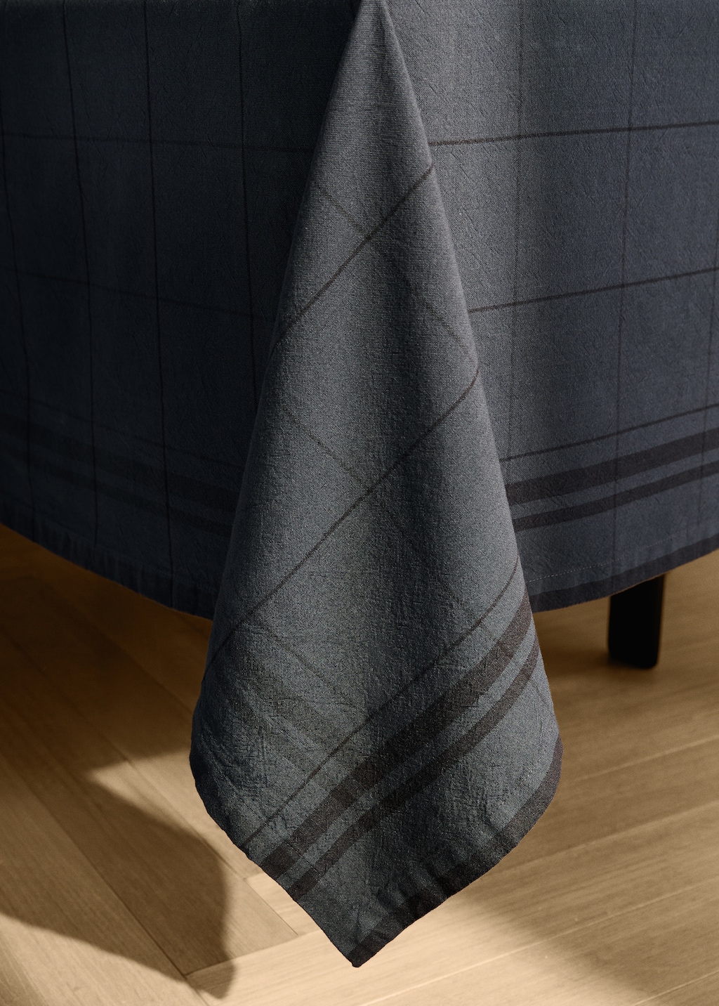 Overdyed cotton check tablecloth for 2 to 4 diners
