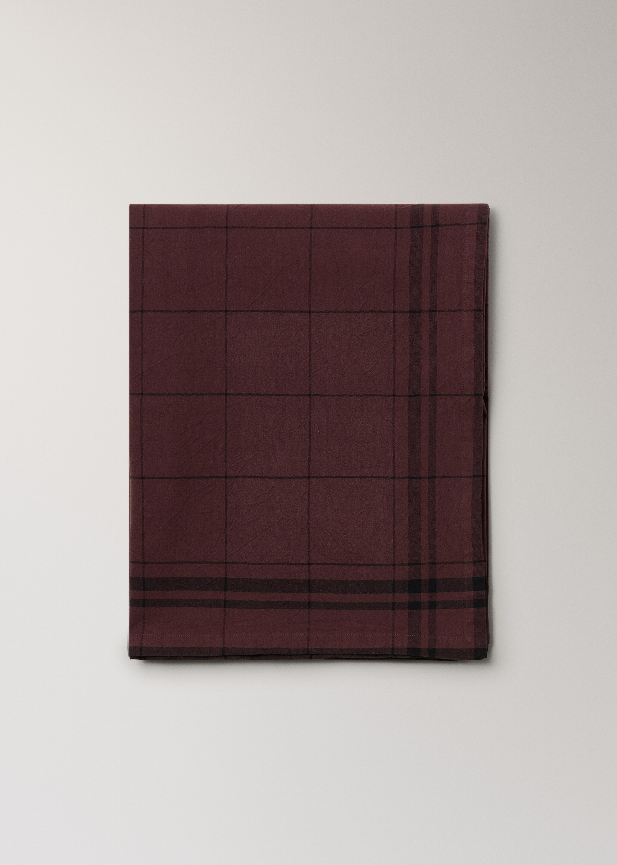 Overdyed cotton check tablecloth for 6 to 8 guests - Article without model, Dark Red. Ref: 17034127-00.