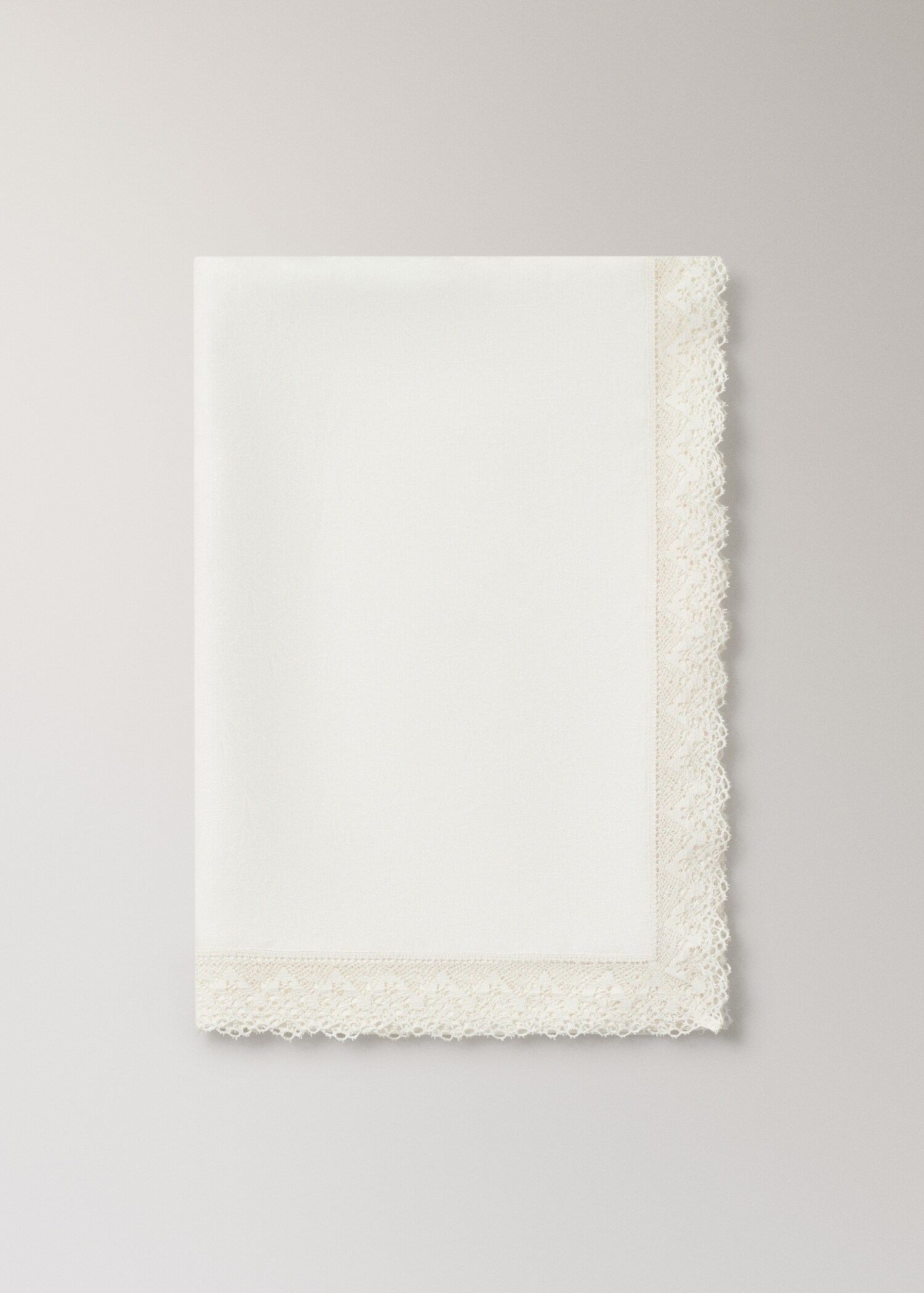 Toalha de mesa de jacquard de linho às flores com renda para 6 a 8 pessoas - Artigo sem modelo