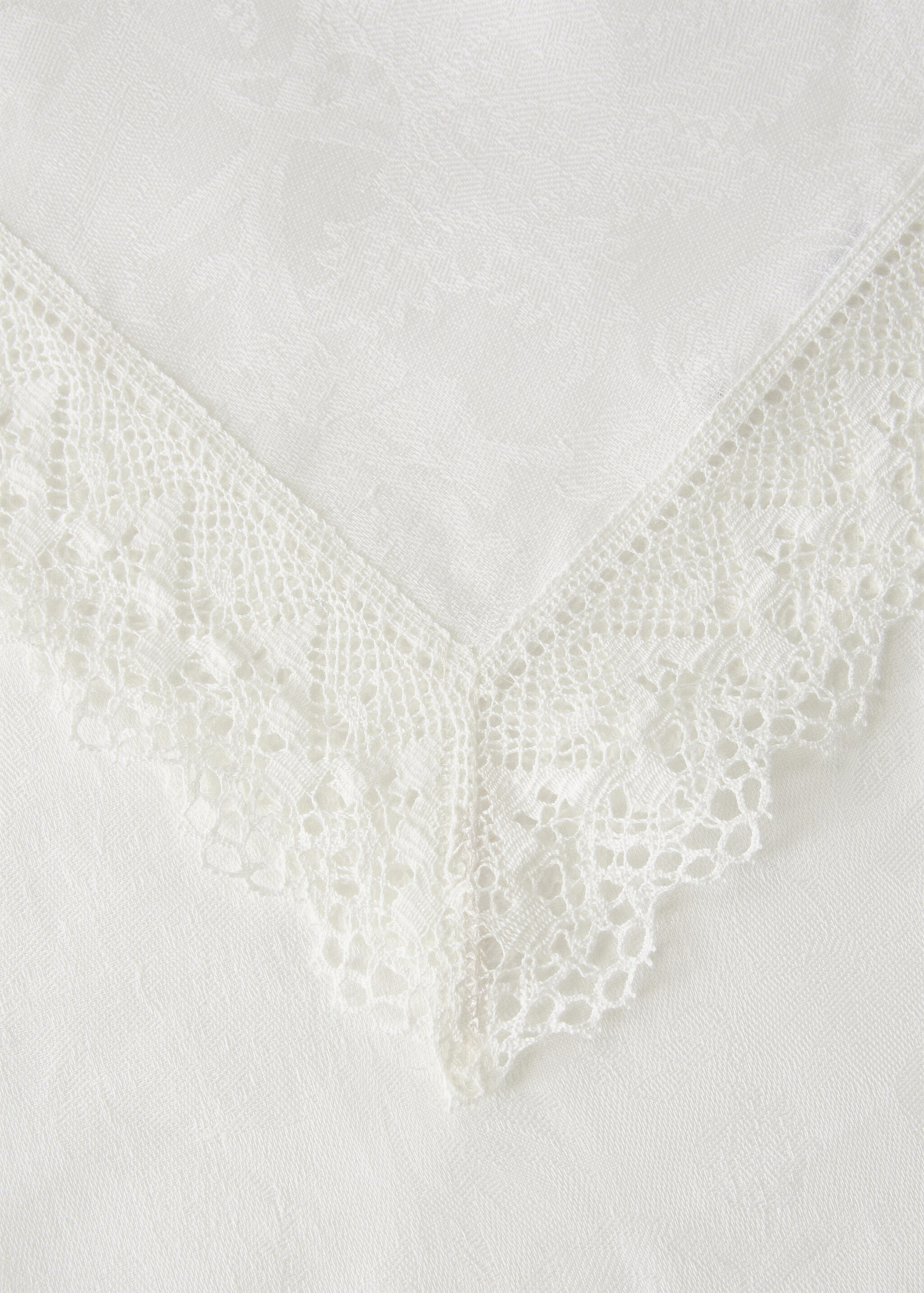 Linneduk jacquard blommig med spets för 6 till 8 gäster - Detaljer om artikeln 1