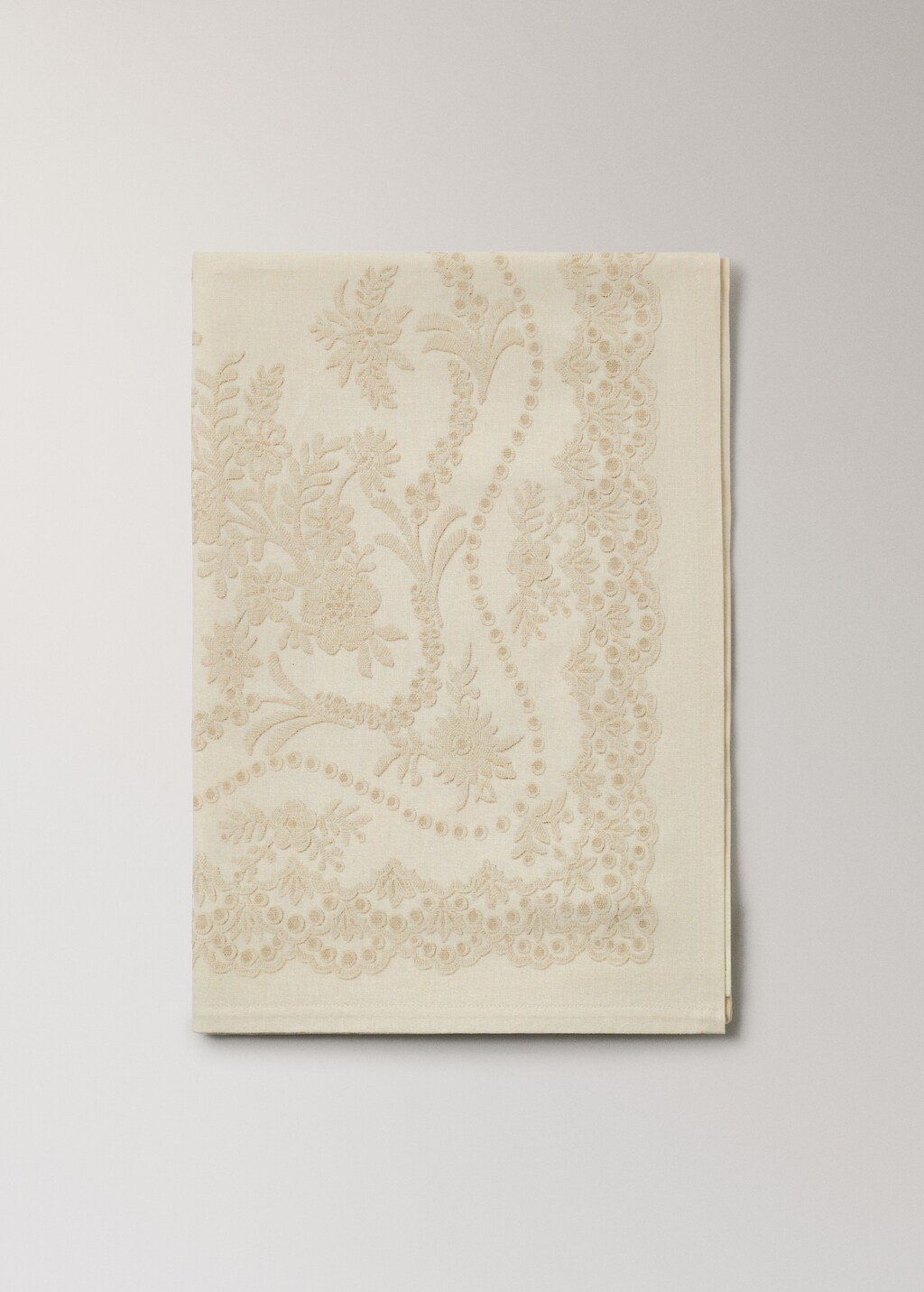 Cotton linen floral-print tablecloth for 8 to 10 diners