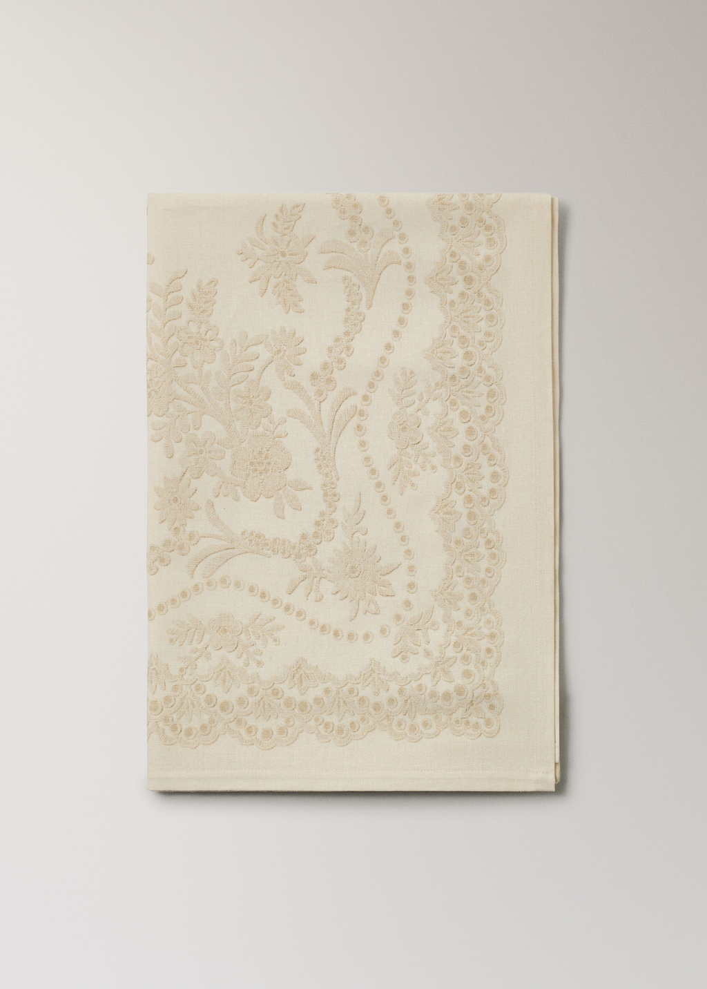 Cotton linen floral-print tablecloth for 8 to 10 diners