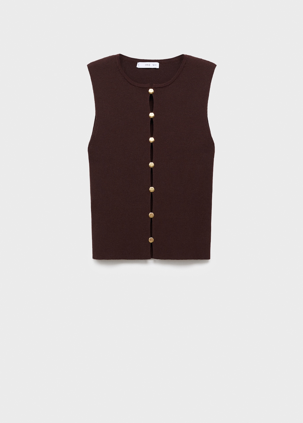 Knitted vest with slits