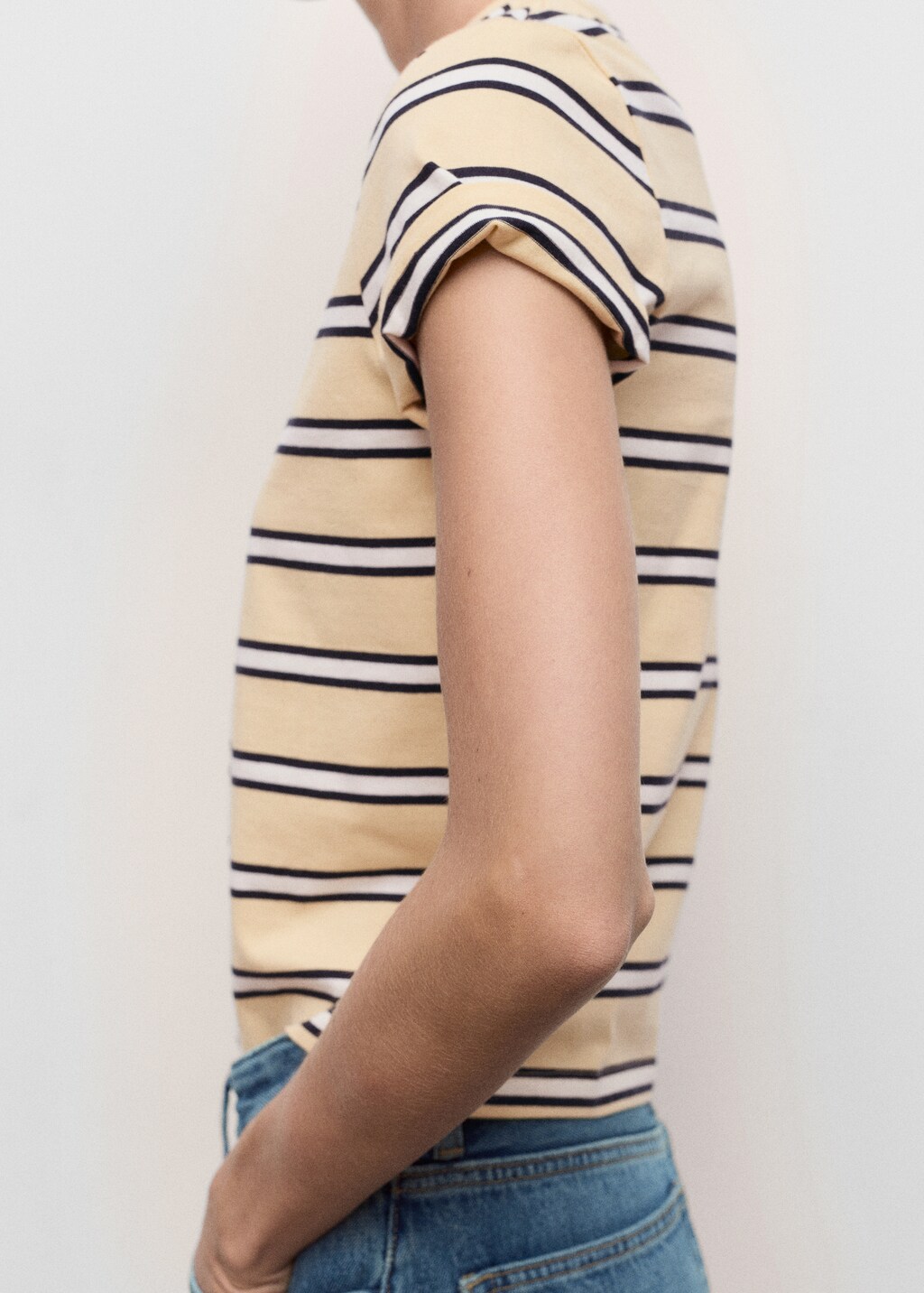 Mango Striped cotton T-shirt