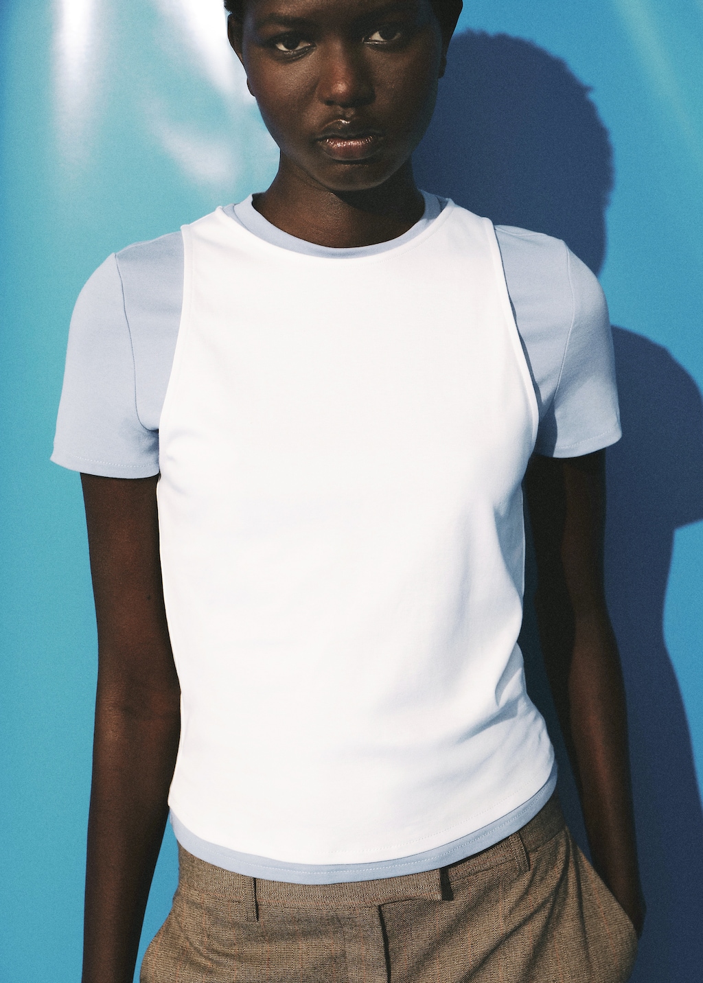 Mango Double cotton t-shirt