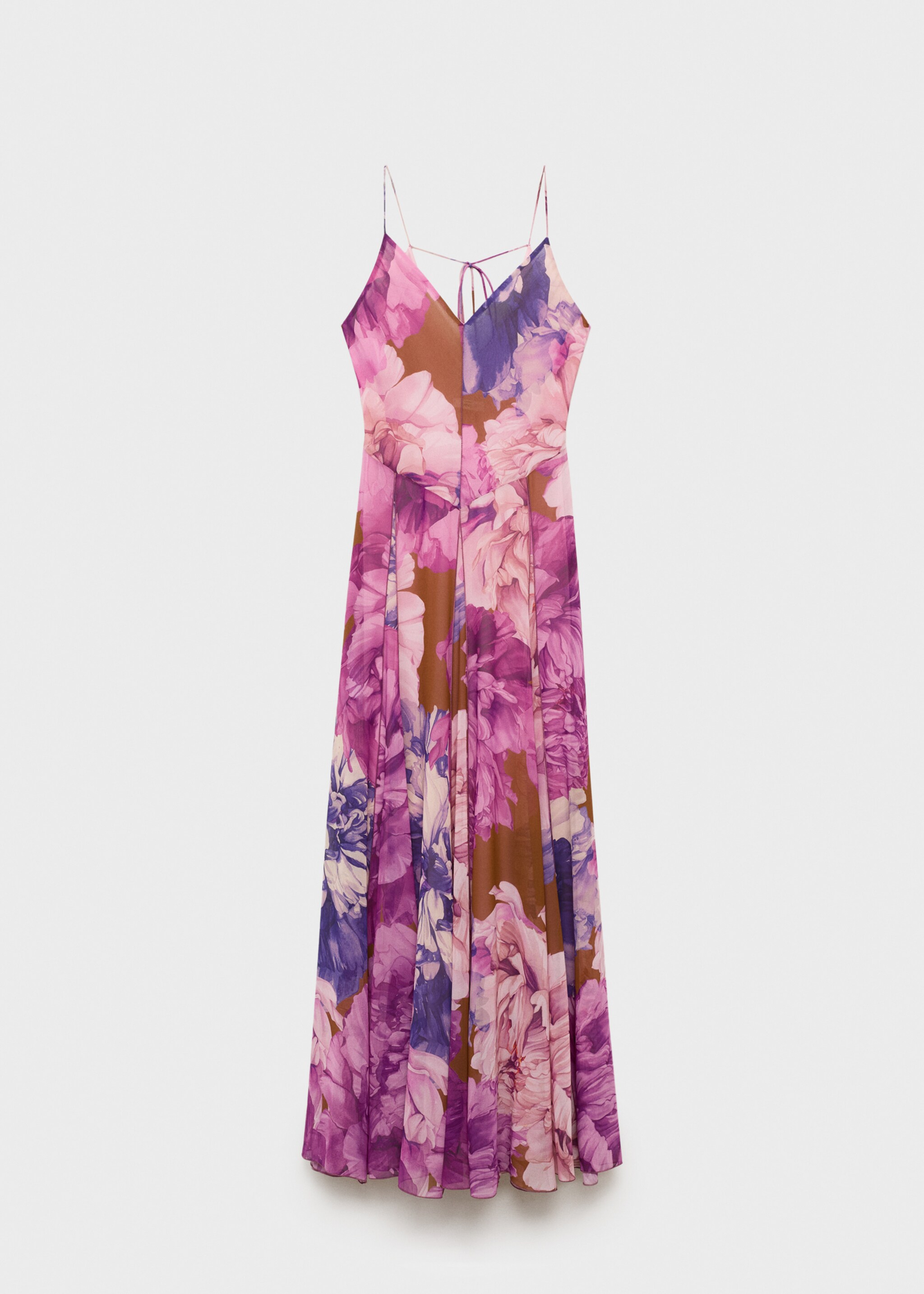 Floral-print flared dress - Article without model, Purple. Ref: 17034146-00.