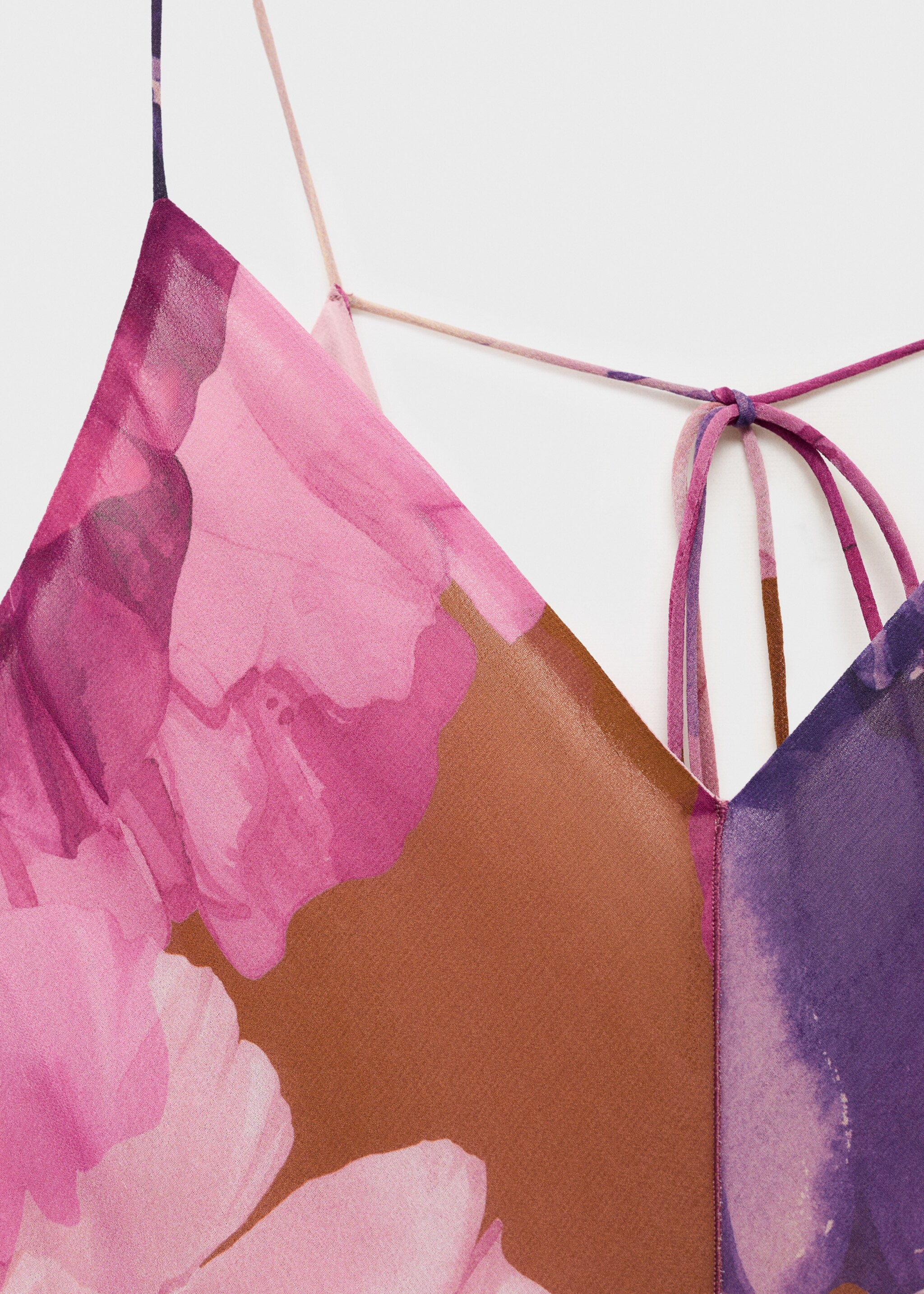 Floral-print flared dress - Details of the article 0, Purple. Ref: 17034146-00.