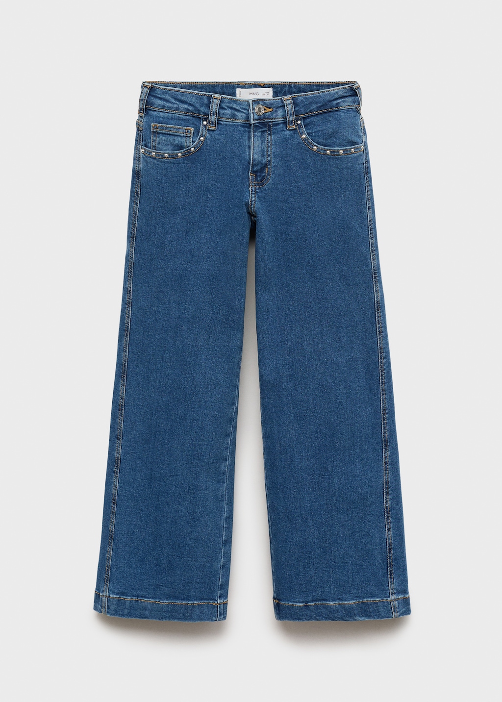 パンツ Bess Nyc Corn Studs n Honeycomb Denim Wide leg jeans with studs - Kids | MANGO Benin