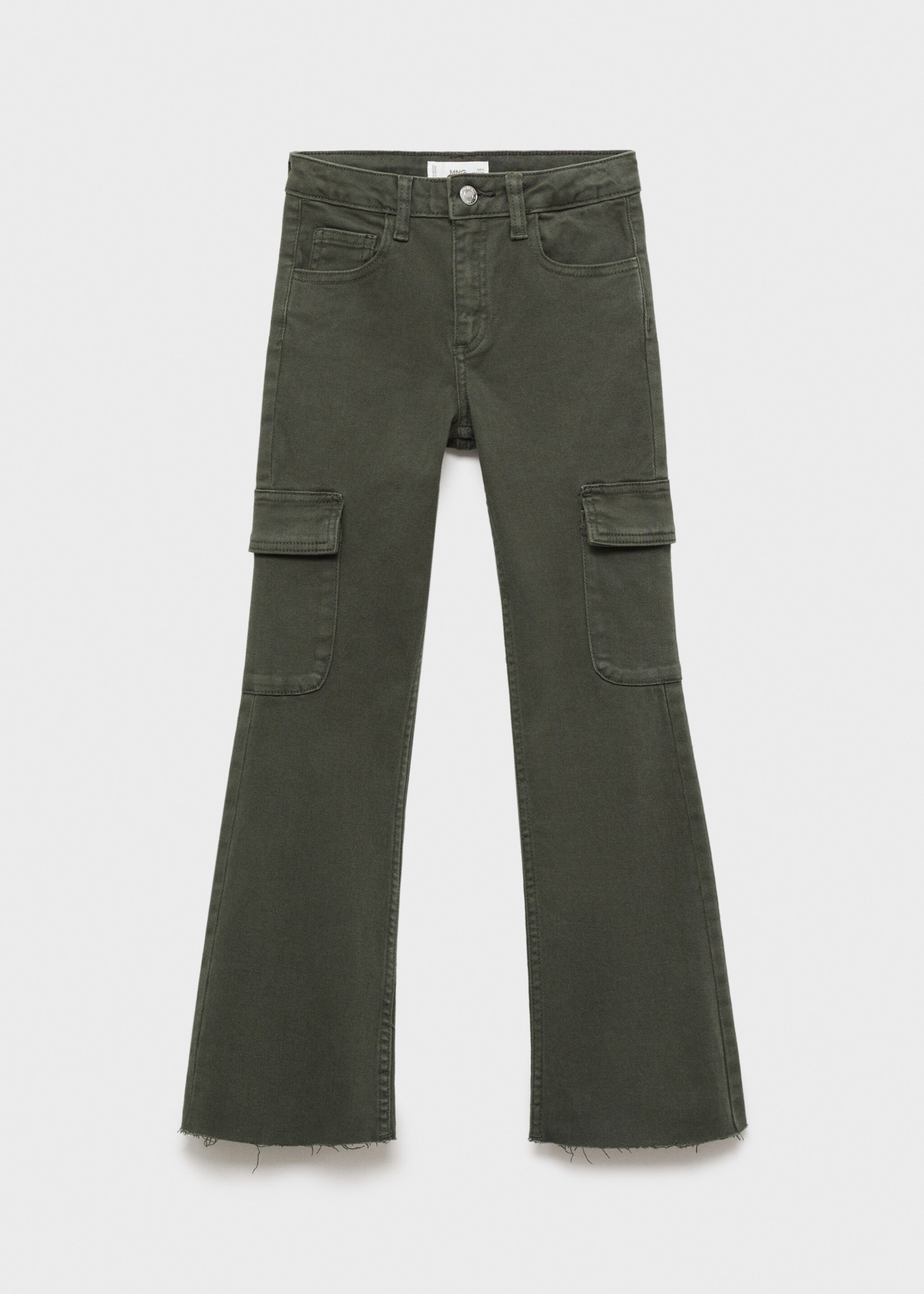Flared cargo jeans - Article without model, Forest Green. Ref: 17034412-00.