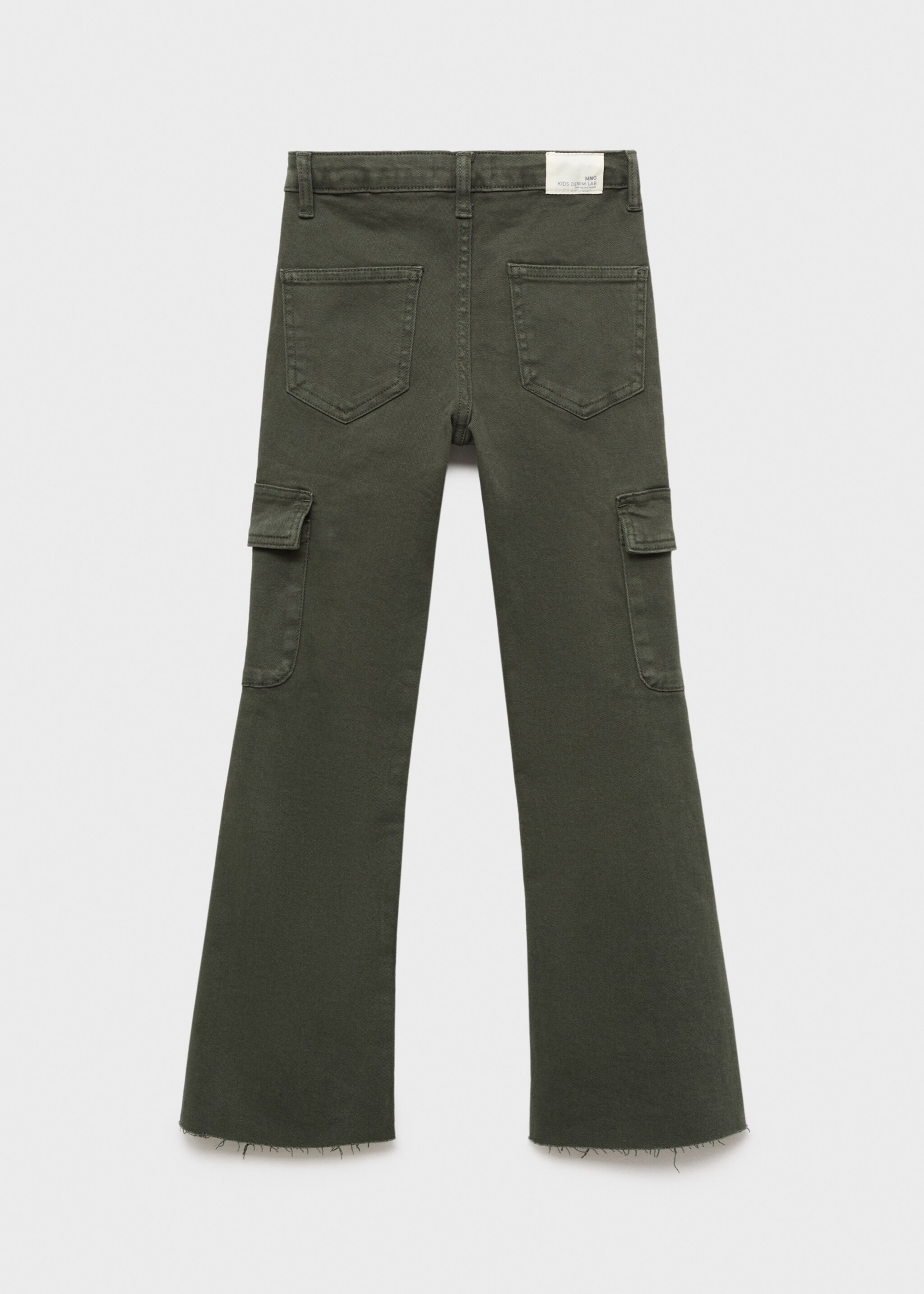 Flared cargo jeans - Reverse of the article, Forest Green. Ref: 17034412-00.