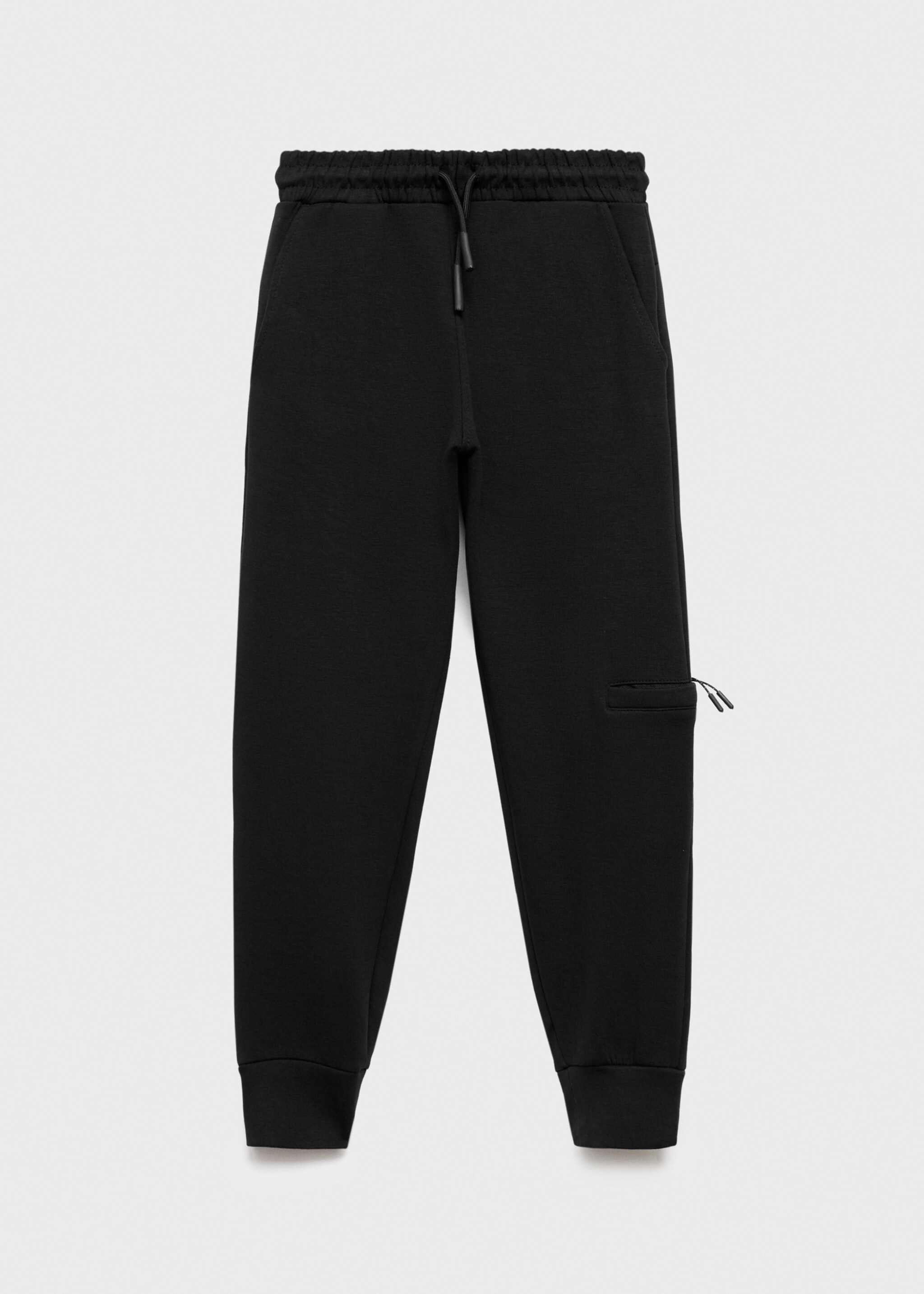 Cotton drawstring joggers - Article without model, Black. Ref: 17034419-00.