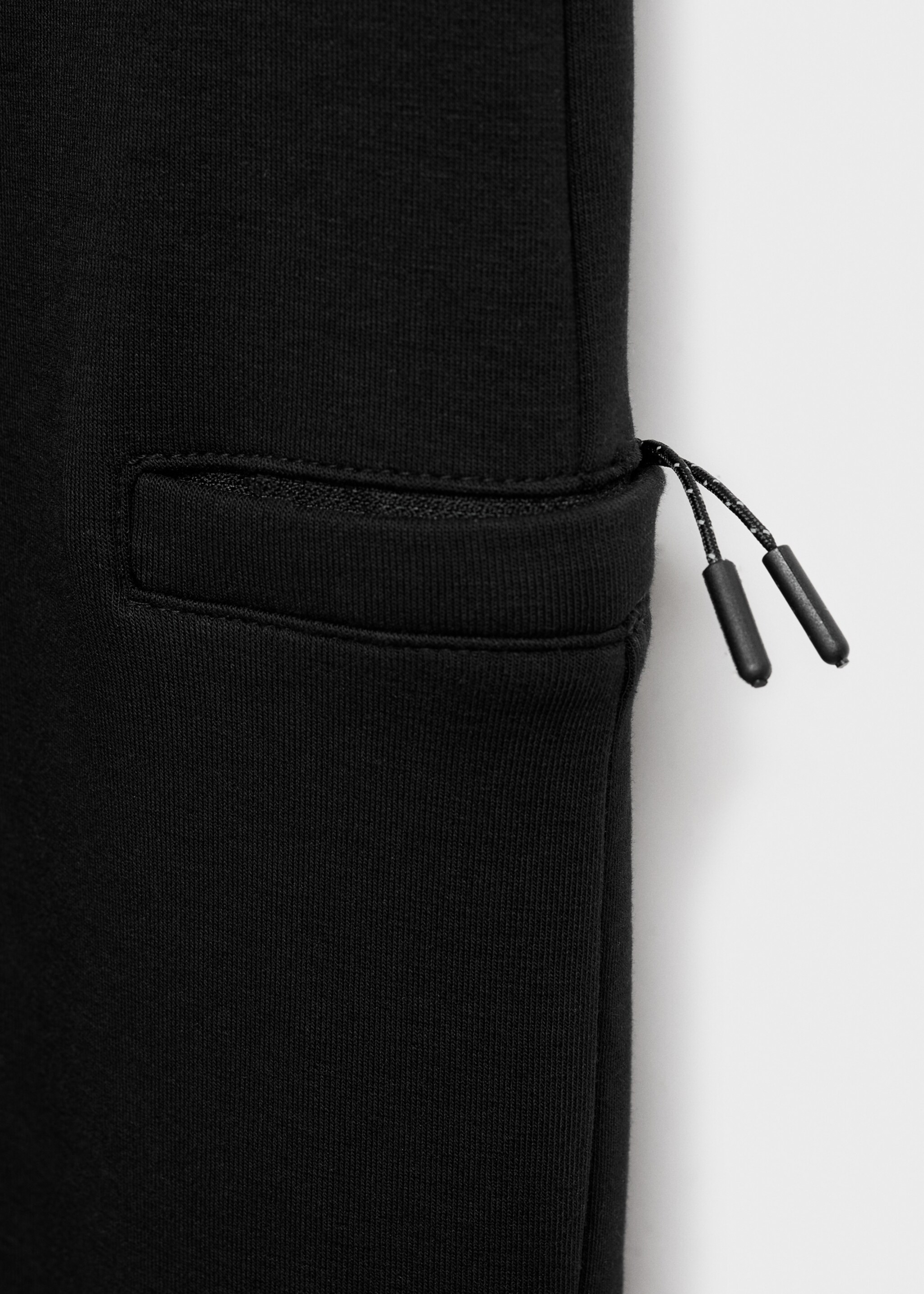Cotton drawstring joggers - Details of the article 0, Black. Ref: 17034419-00.