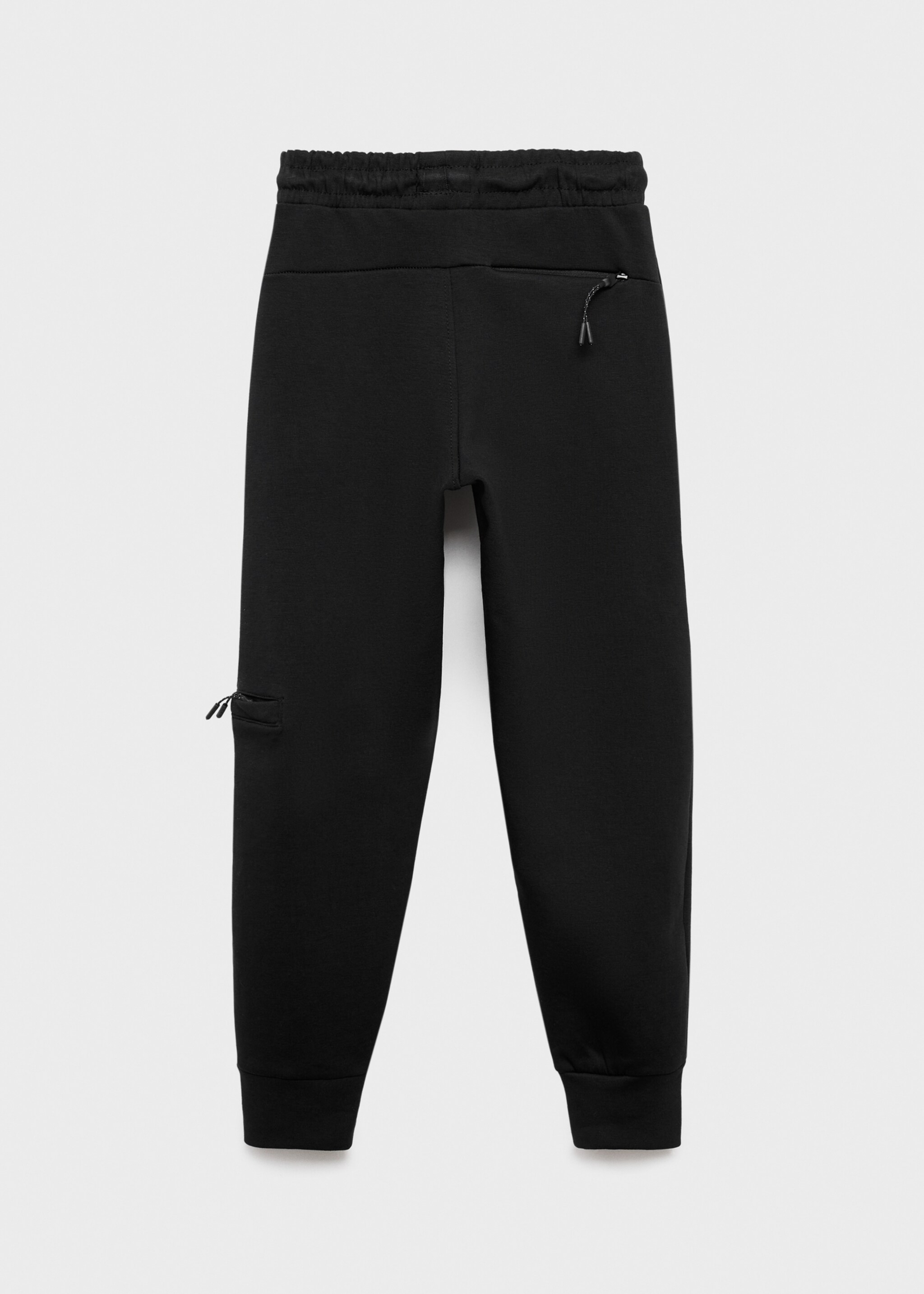 Cotton drawstring joggers - Reverse of the article, Black. Ref: 17034419-00.