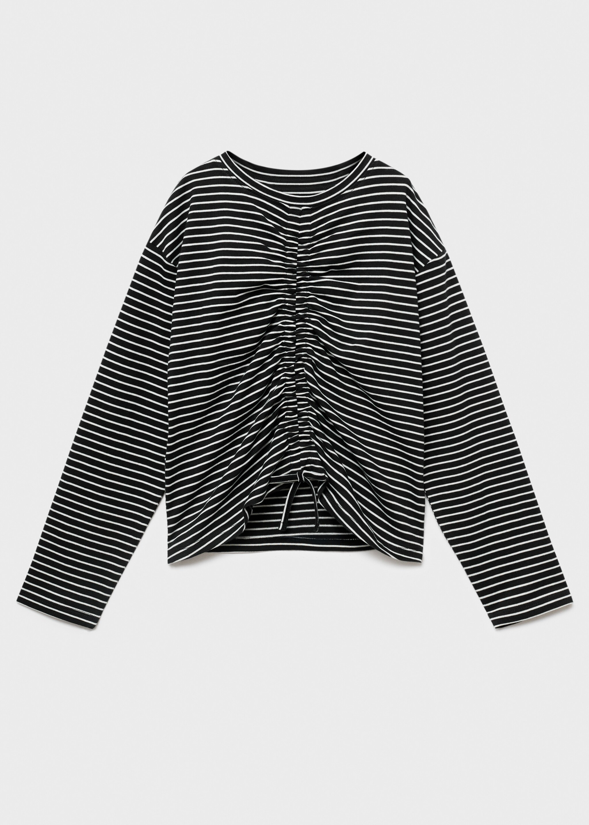 Ruched striped top - Article without model, Black. Ref: 17034421-00.