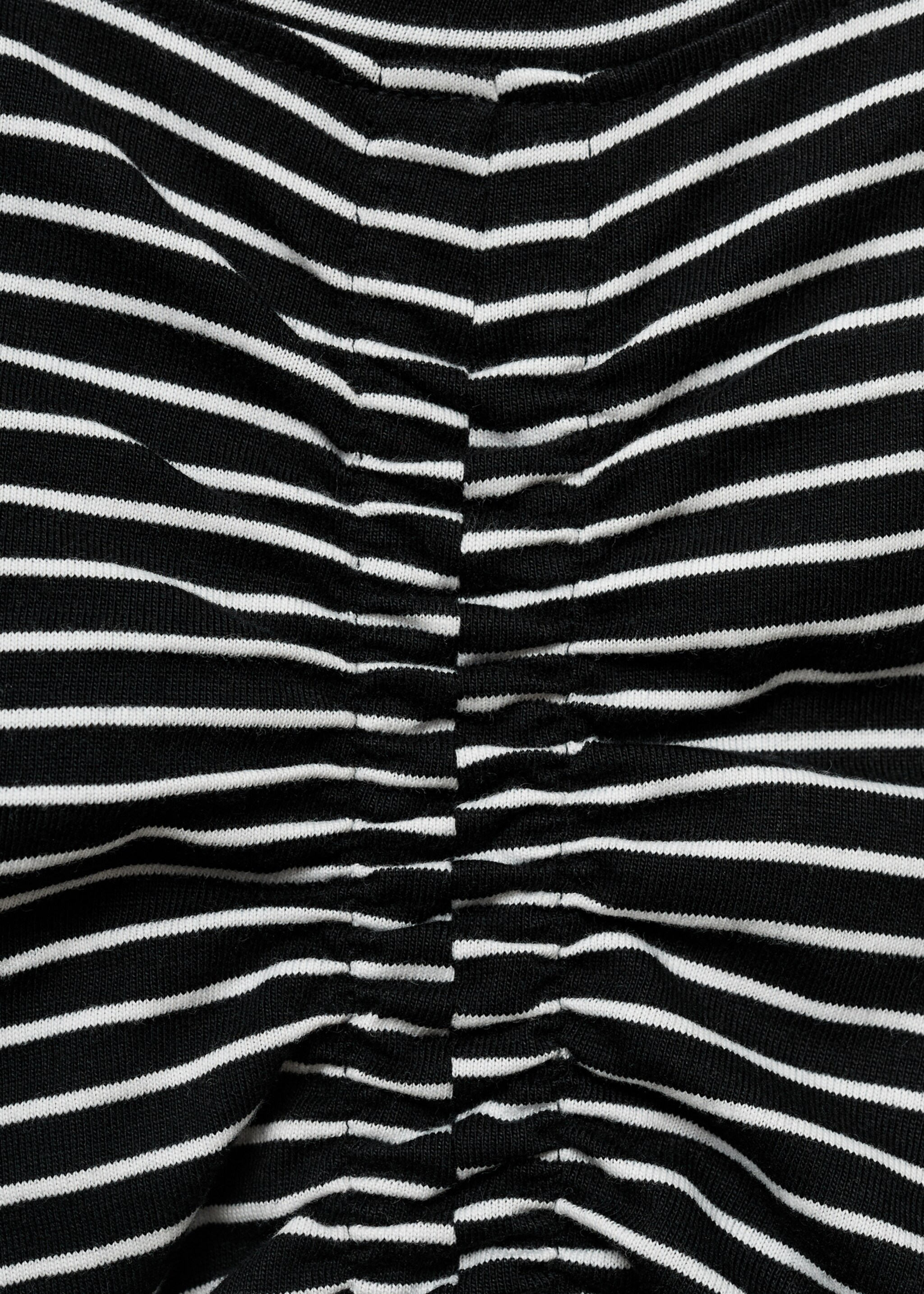 Ruched striped top - Details of the article 0, Black. Ref: 17034421-00.