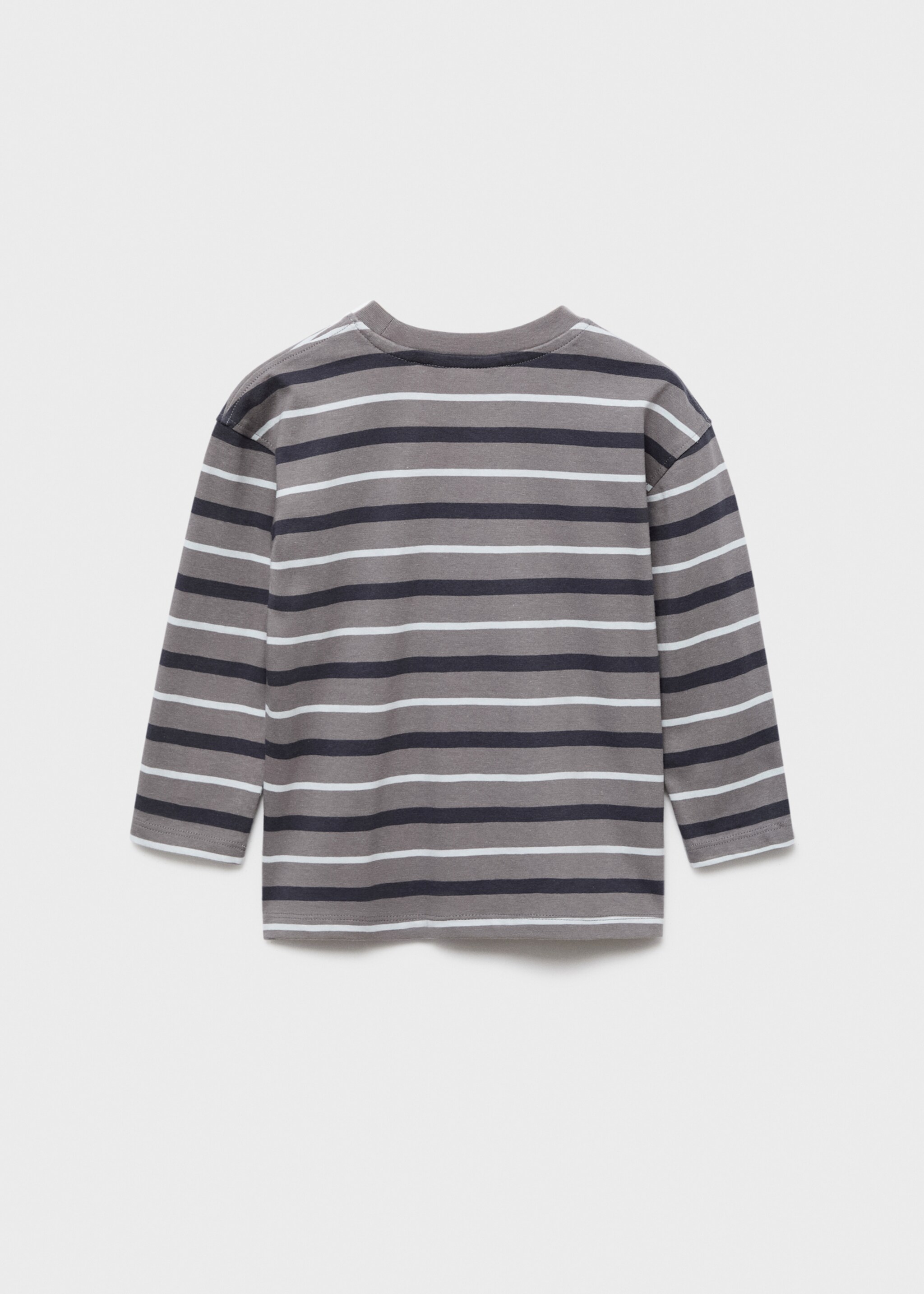 Camiseta rayas algodón - Reverso del artículo, Gris. Ref: 17034422-00.