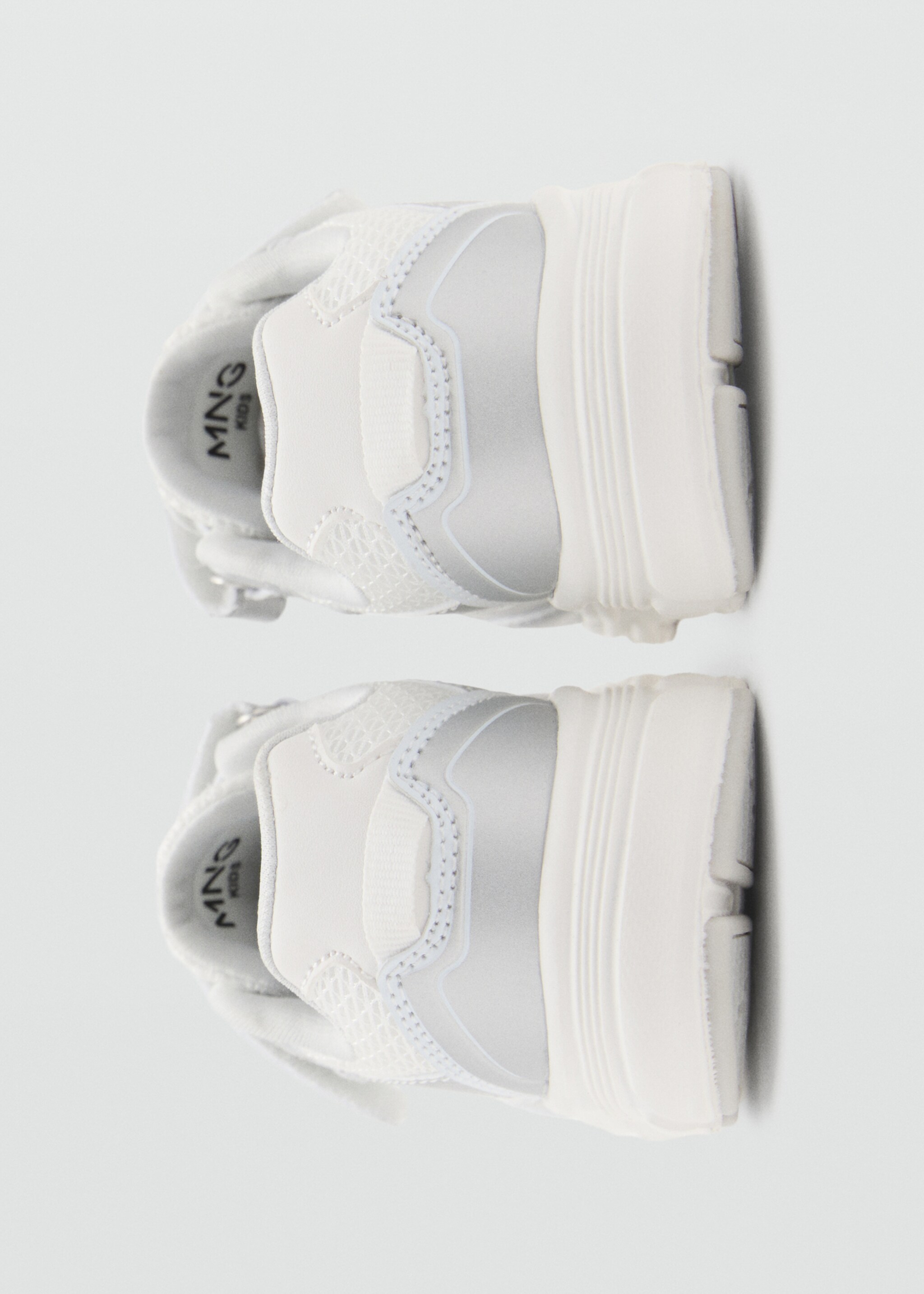 Metallic effect sneakers - Details of the article 2, Silver. Ref: 17034423-00.