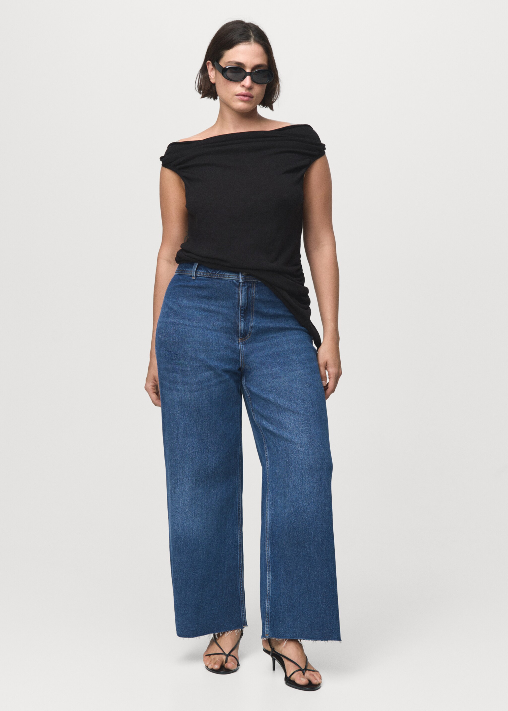 Jean style jupe-culotte Catherin taille haute - Détail de l'article 3, Bleu foncé. Ref: 17034424-00.