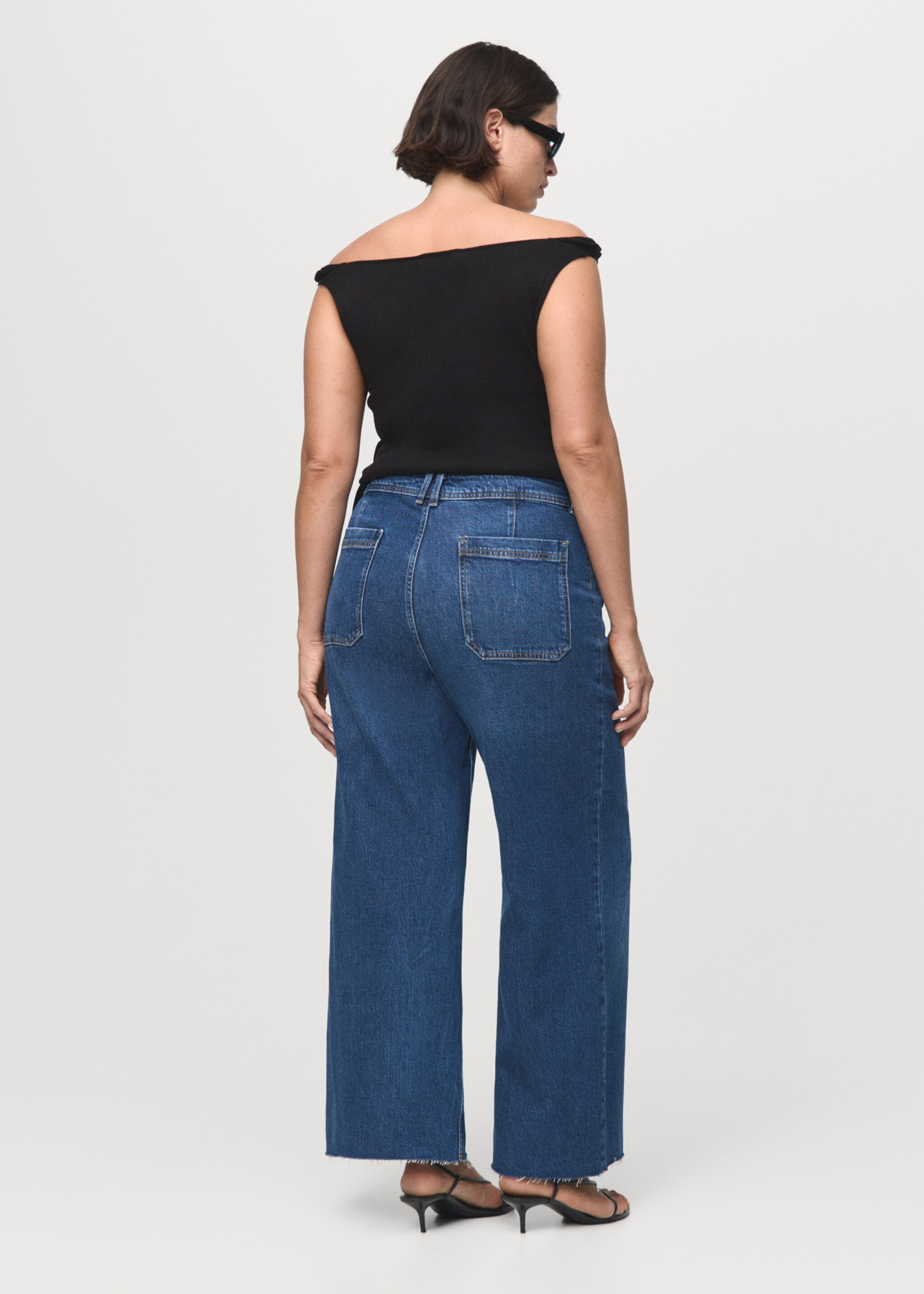 Jean style jupe-culotte Catherin taille haute - Détail de l'article 4, Bleu foncé. Ref: 17034424-00.