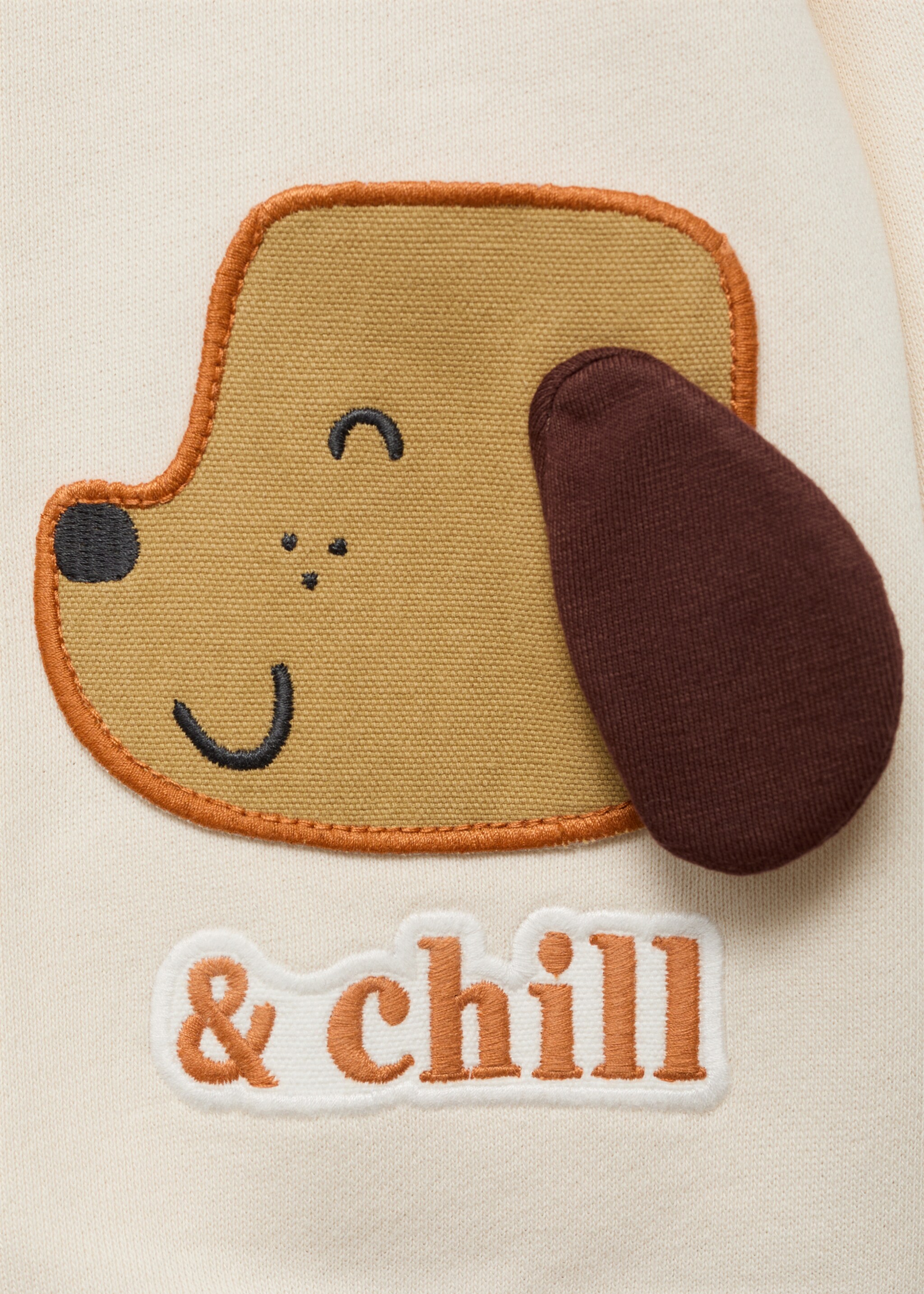 Embroidered animals sweatshirt - Details of the article 8, Ecru. Ref: 17034430-00.