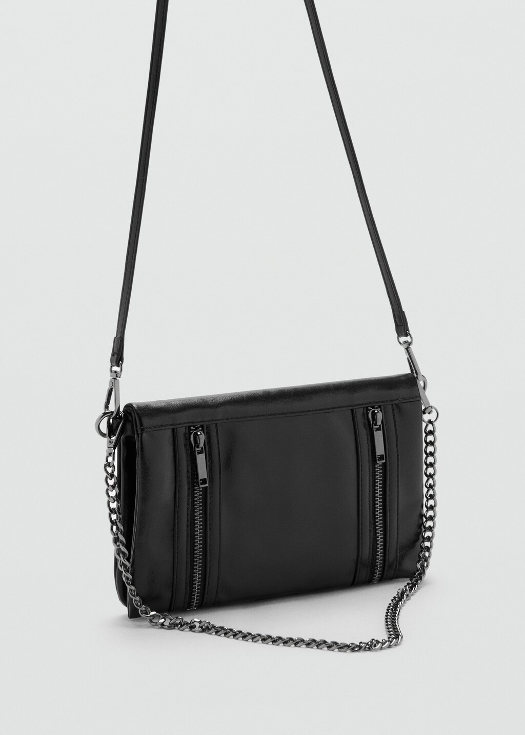 Faux-leather shoulder bag