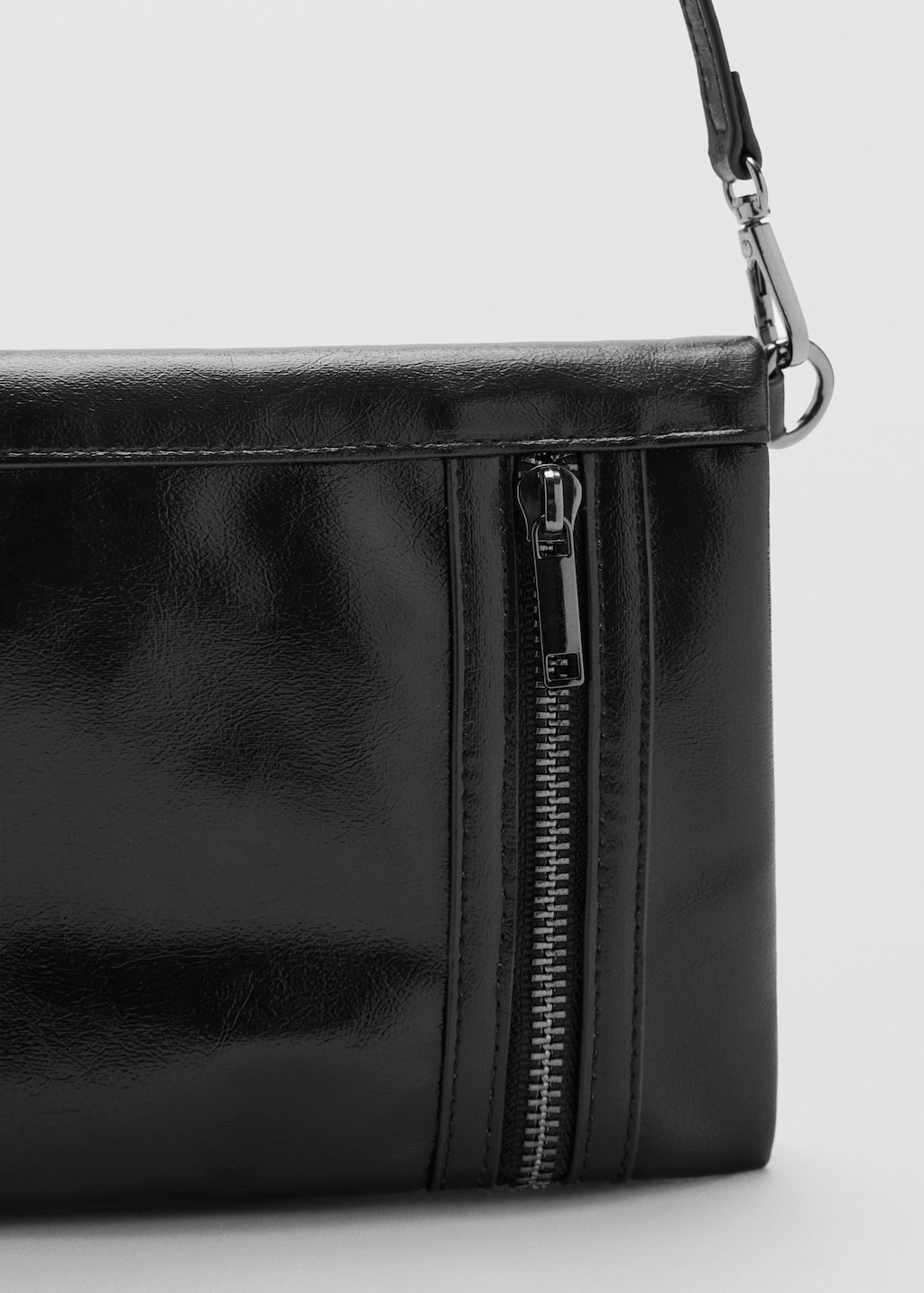 Faux-leather shoulder bag