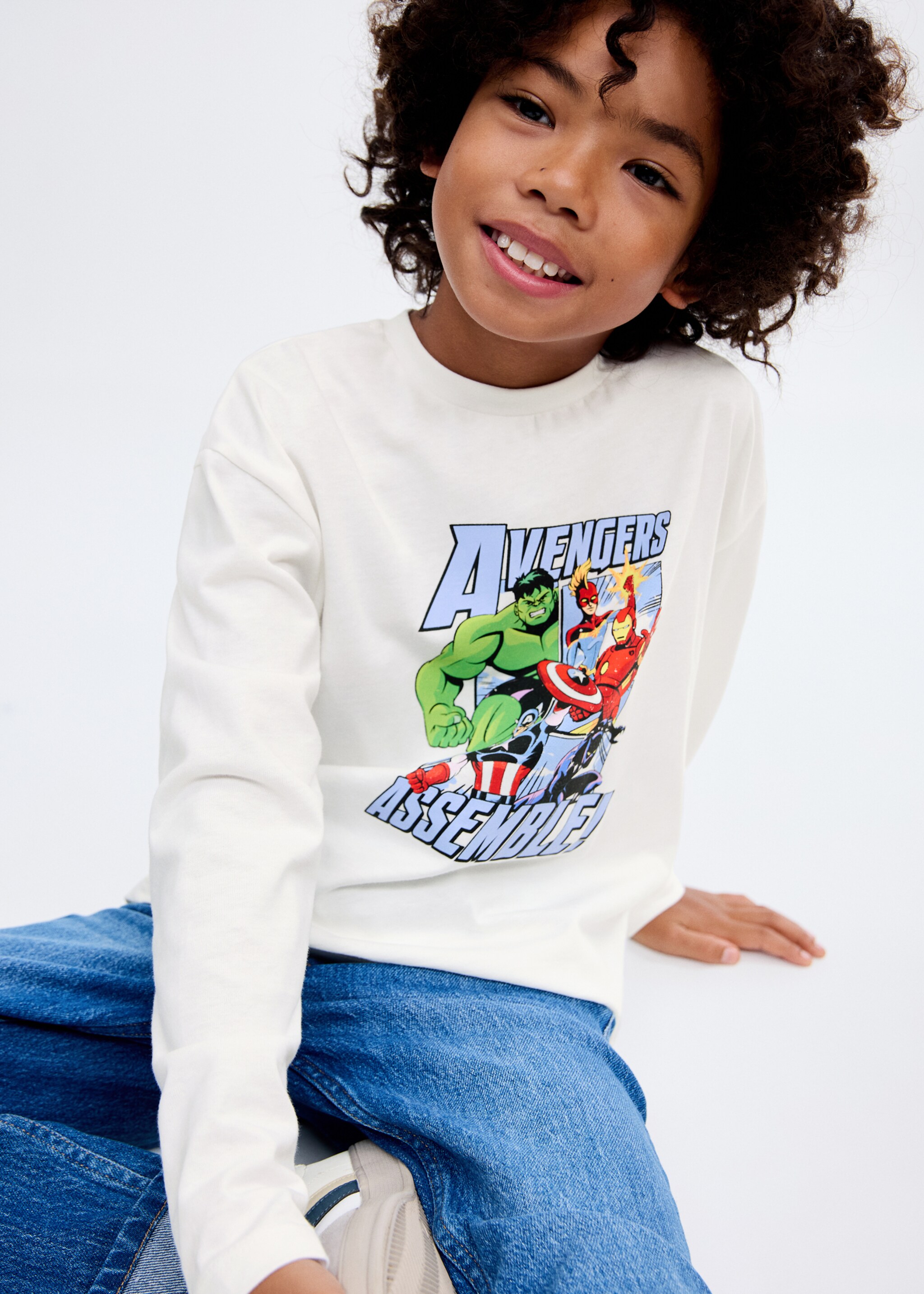 Katoenen T-shirt met Marvel superheld - Detail van het artikel 1, Gebroken wit. Ref: 17034439-00.