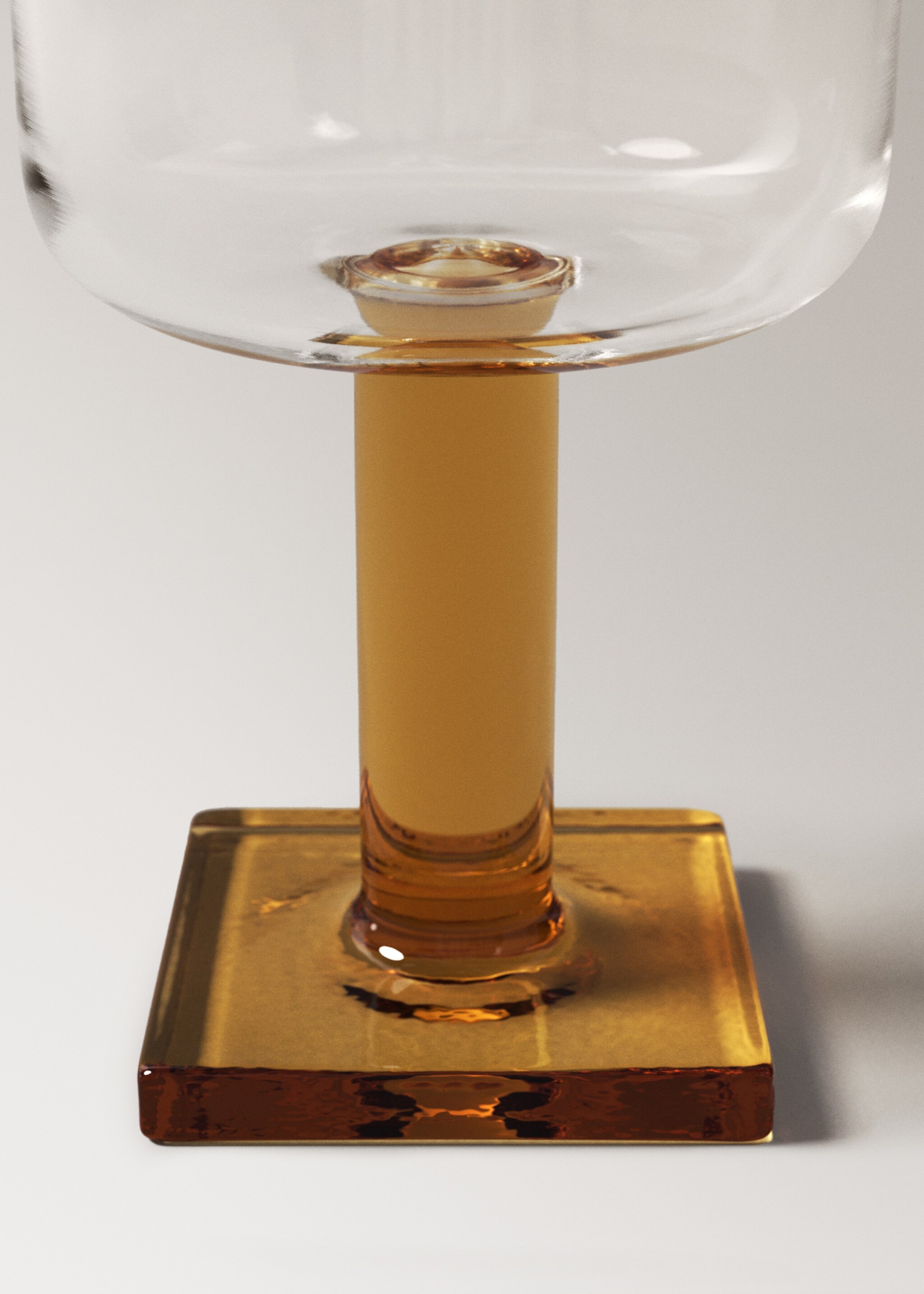 Bicolor borosilicate goblet - Details of the article 1, Olive Green. Ref: 17034444-00.