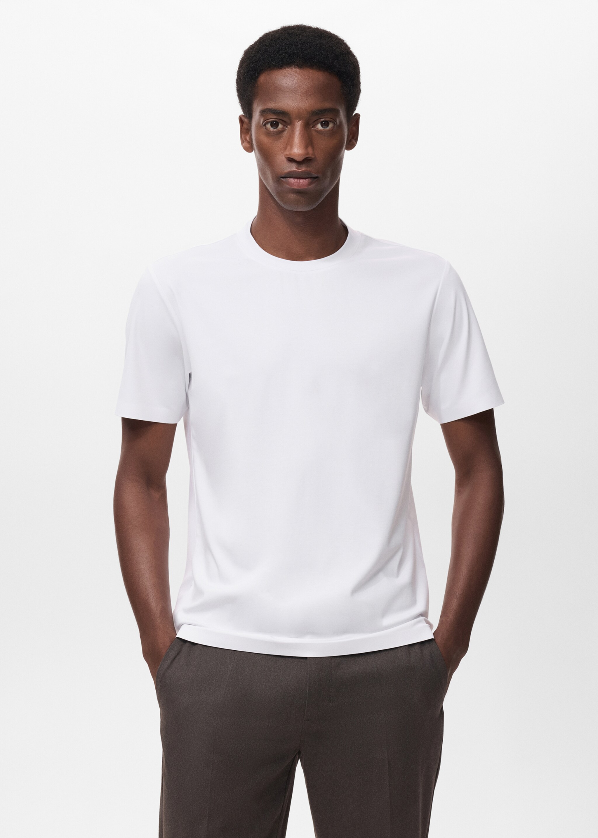 COOLMAX® slim fit T-shirt - Medium plane, White. Ref: 17034449-00.