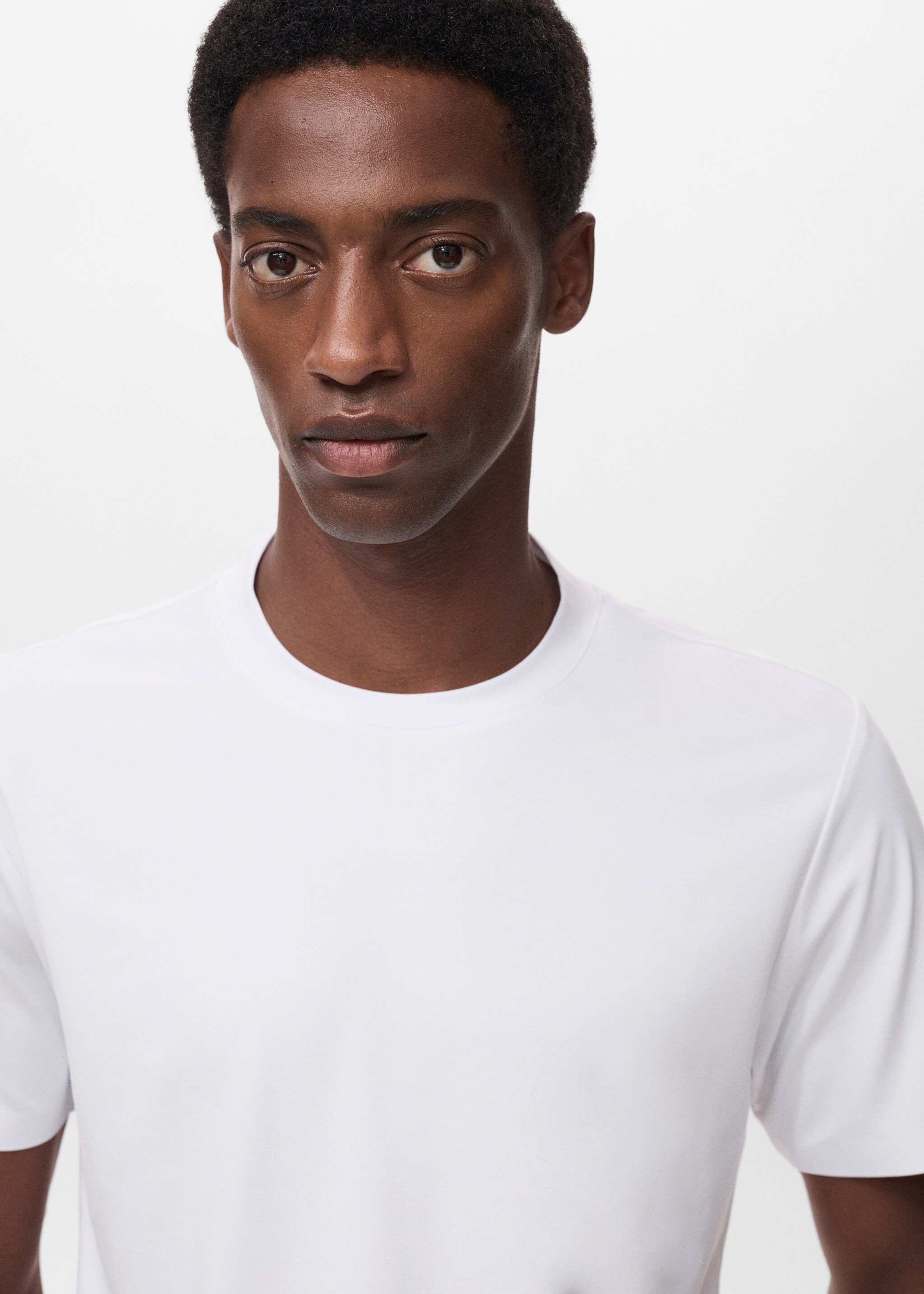 COOLMAX® slim fit T-shirt - Details of the article 1, White. Ref: 17034449-00.
