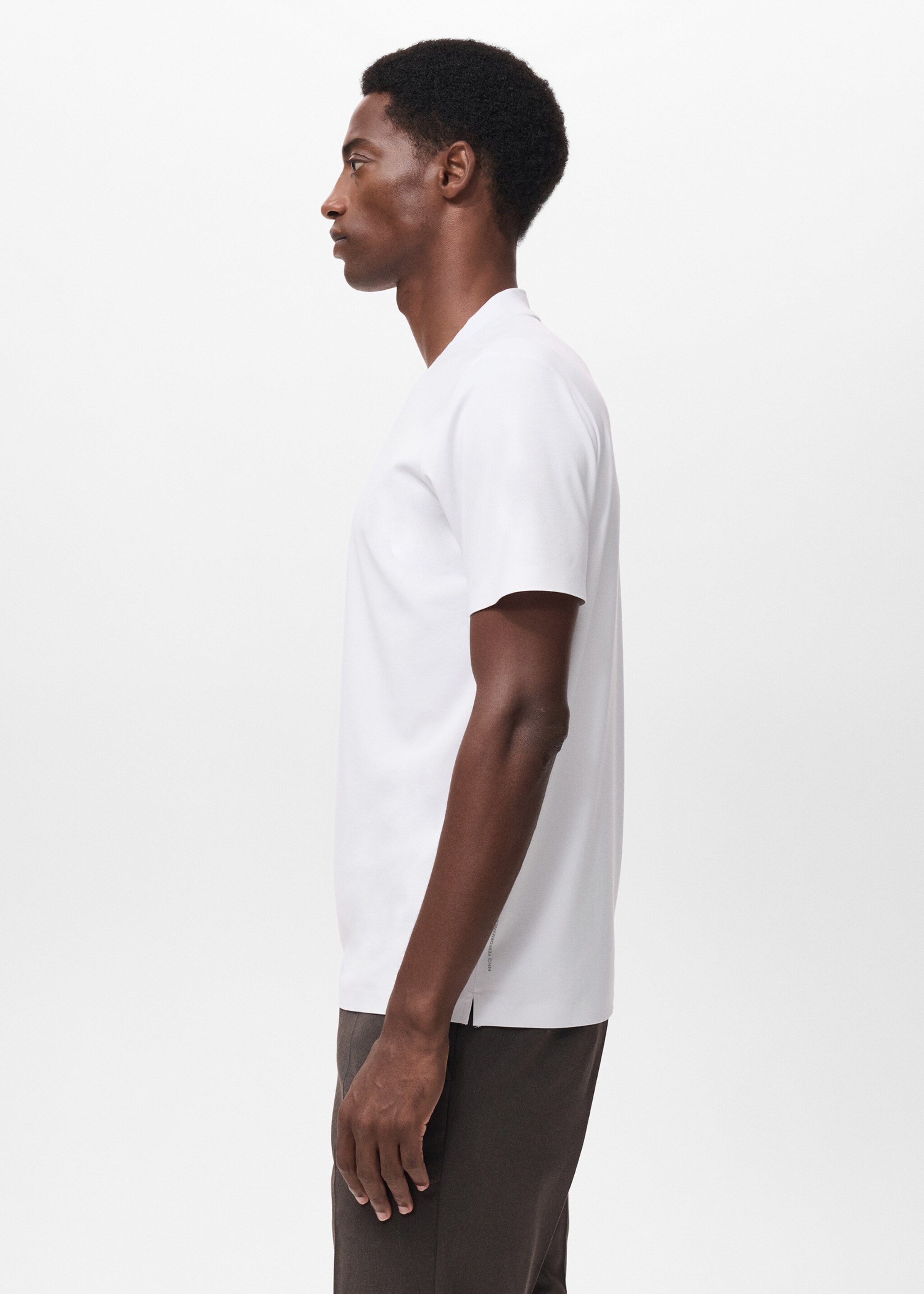 COOLMAX® slim fit T-shirt - Details of the article 2, White. Ref: 17034449-00.