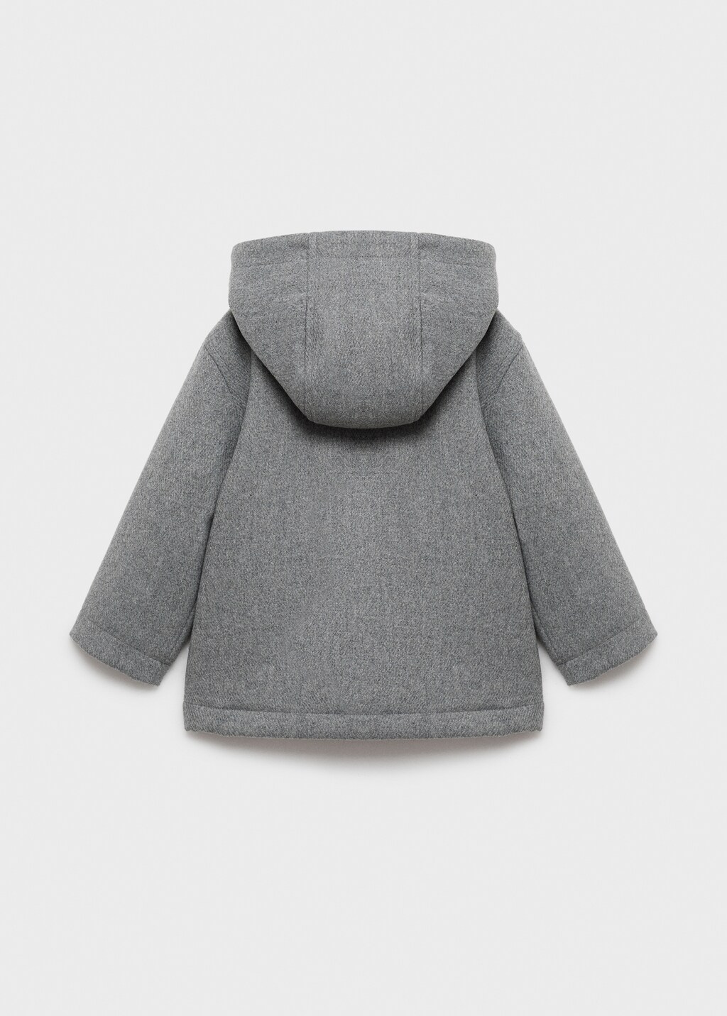 Hooded coat with shearling-effect lining