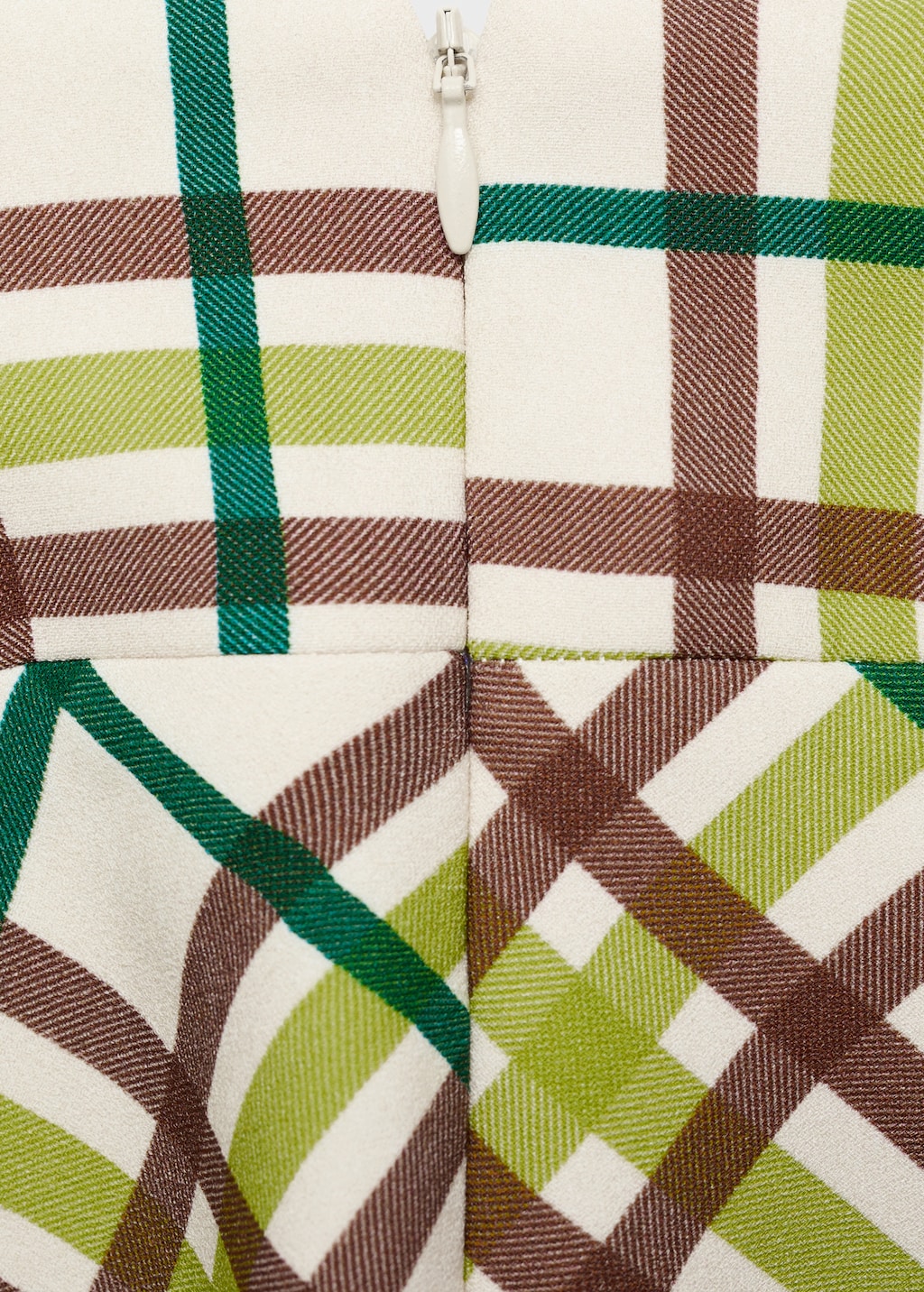 Mango Check neckline dress