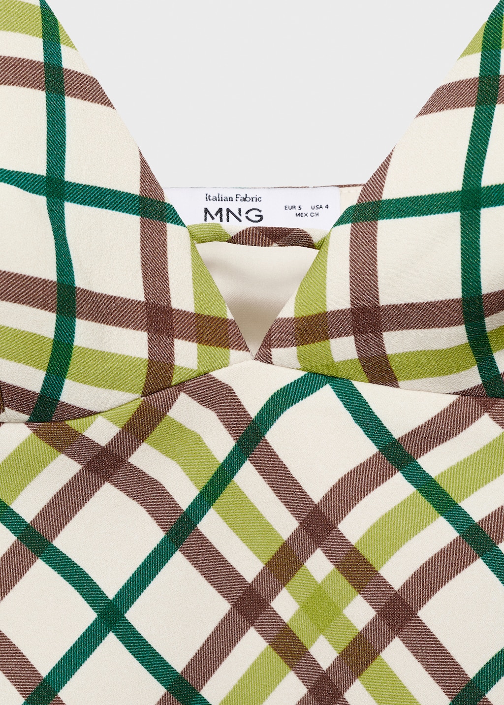 Check neckline dress