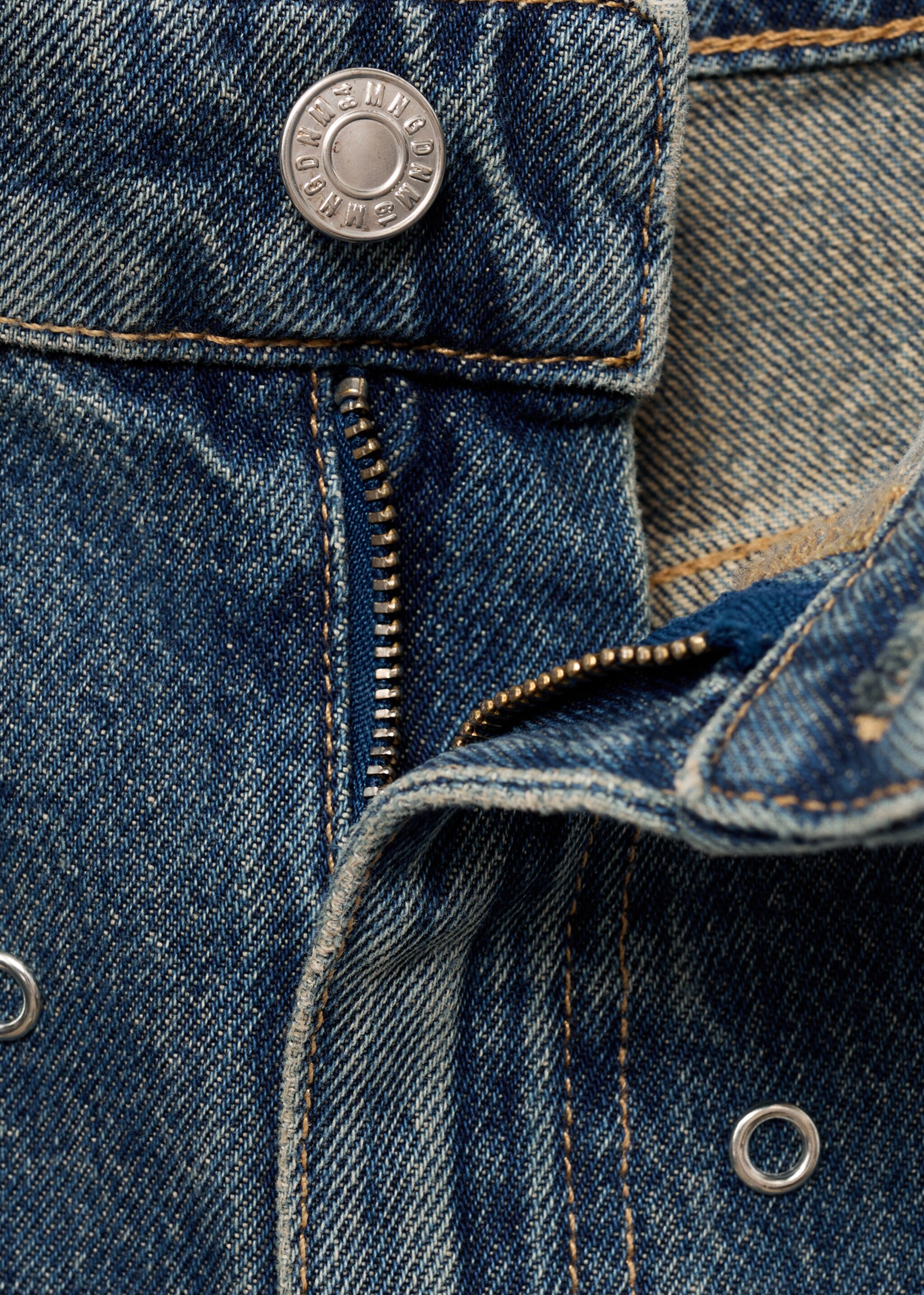 Balloon jeans with eyelets - Details of the article 0, Dark Vintage Blue. Ref: 17034791-00.