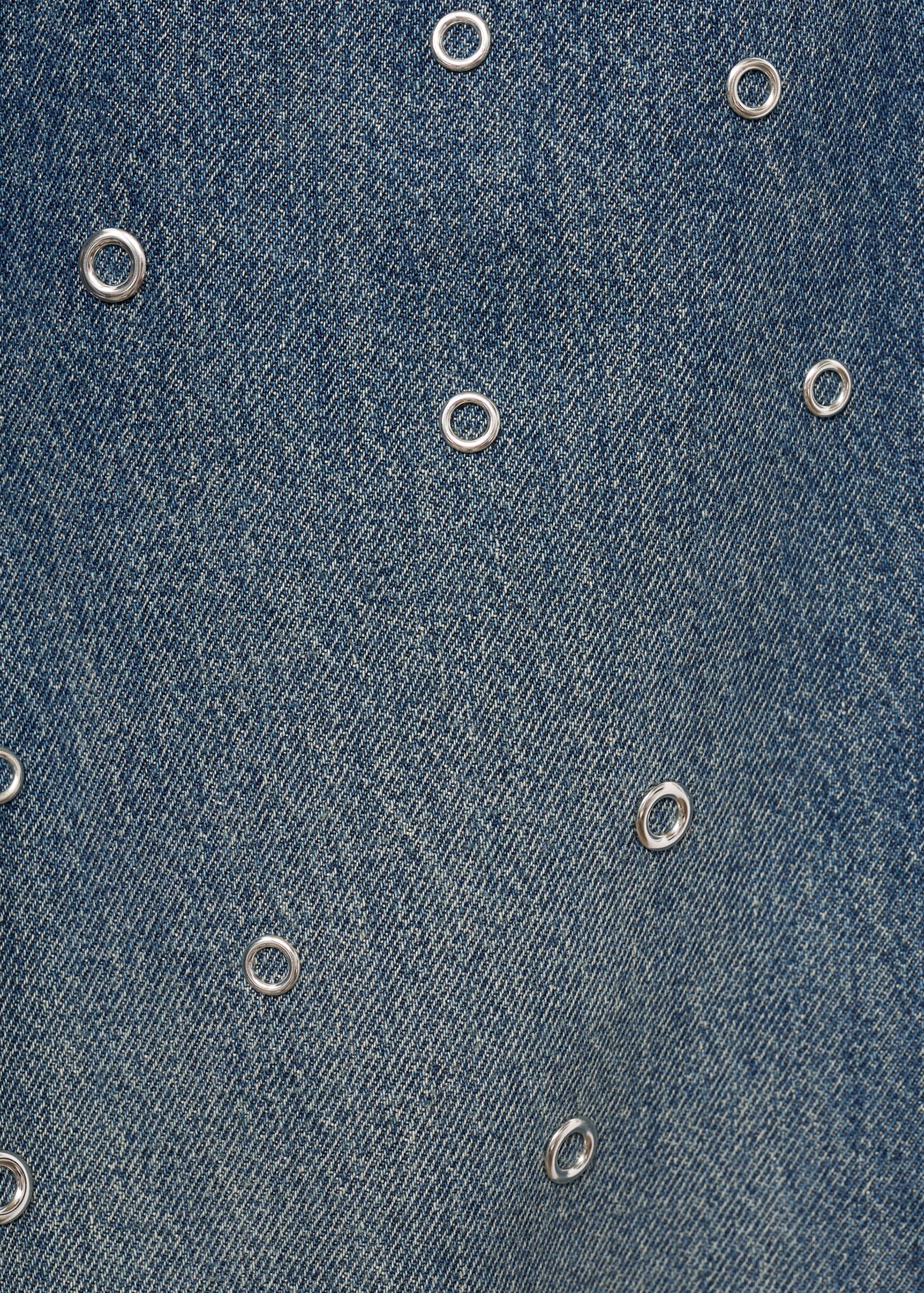 Balloon jeans with eyelets - Details of the article 8, Dark Vintage Blue. Ref: 17034791-00.