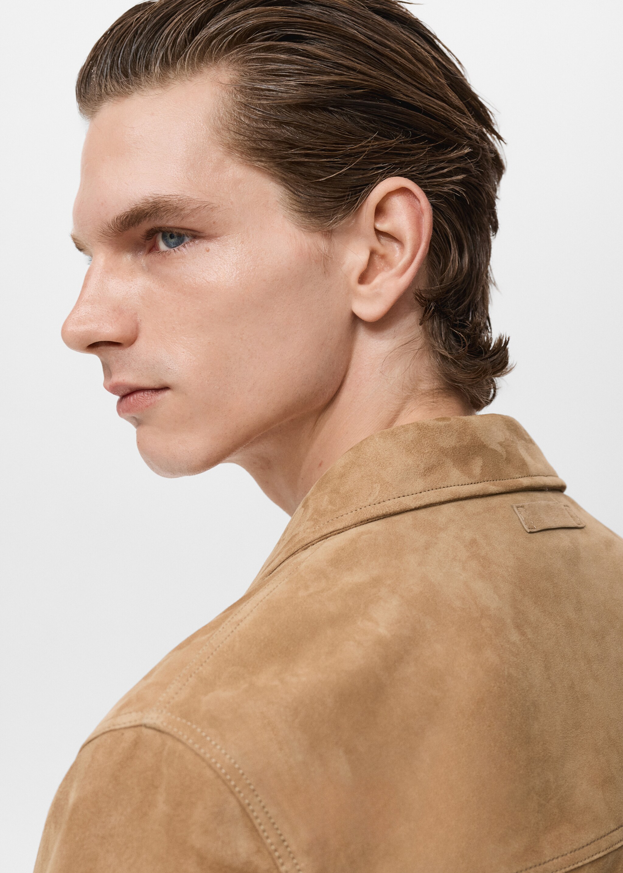100% leather jacket with pockets - Details of the article 1, Medium Brown. Ref: 17035140-00.