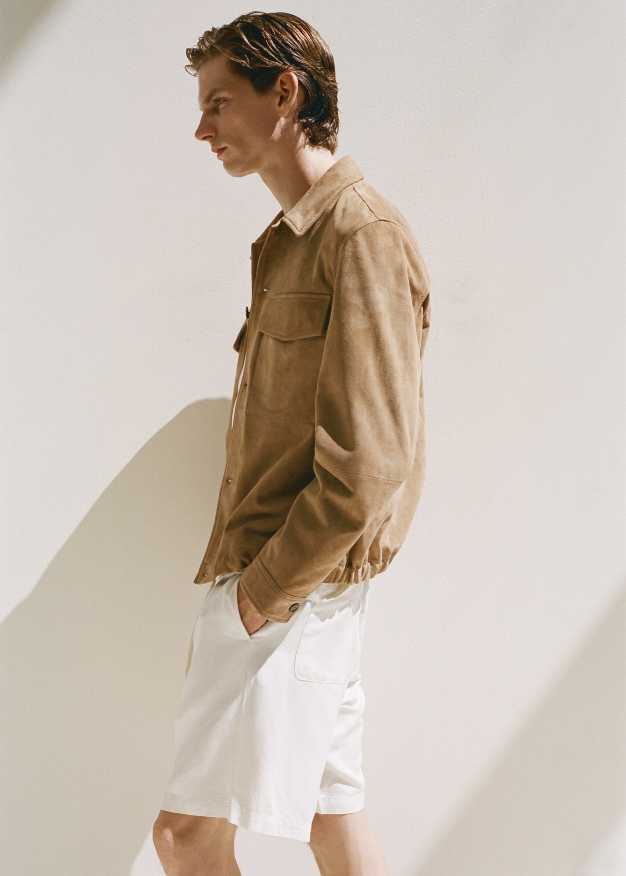100% leather jacket with pockets - Details of the article 9, Medium Brown. Ref: 17035140-00.